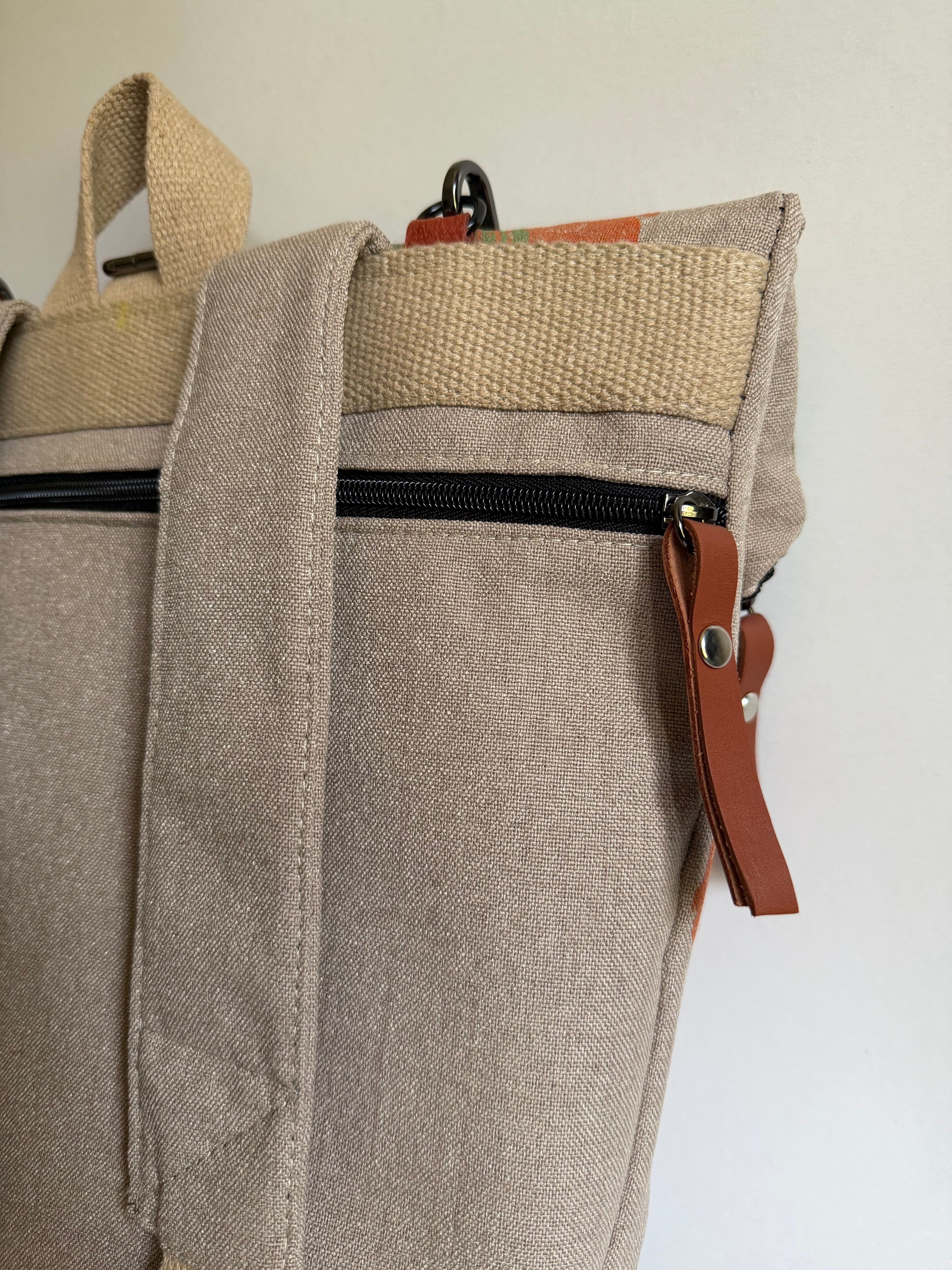 SITOLAB BEIGE ORANGE GINKO BACKPACK BAG