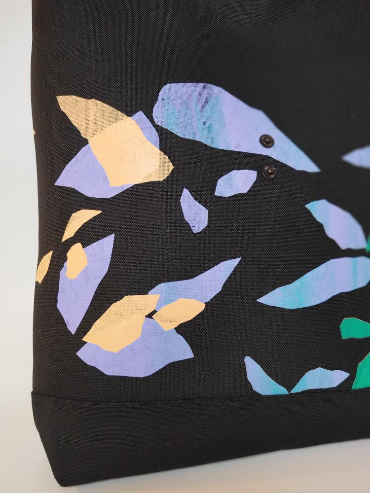 SITOLAB BAG BACKPACK WITH CONFETTI PRINT AND LEATHER DETAILS