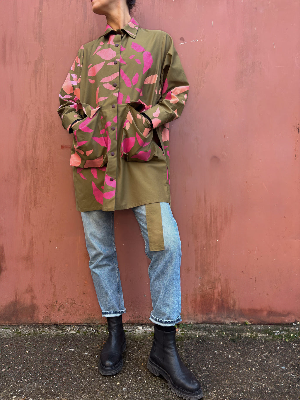 SITOLAB  OVERSIZED CONFETTI PRINT SHIRT JACKET