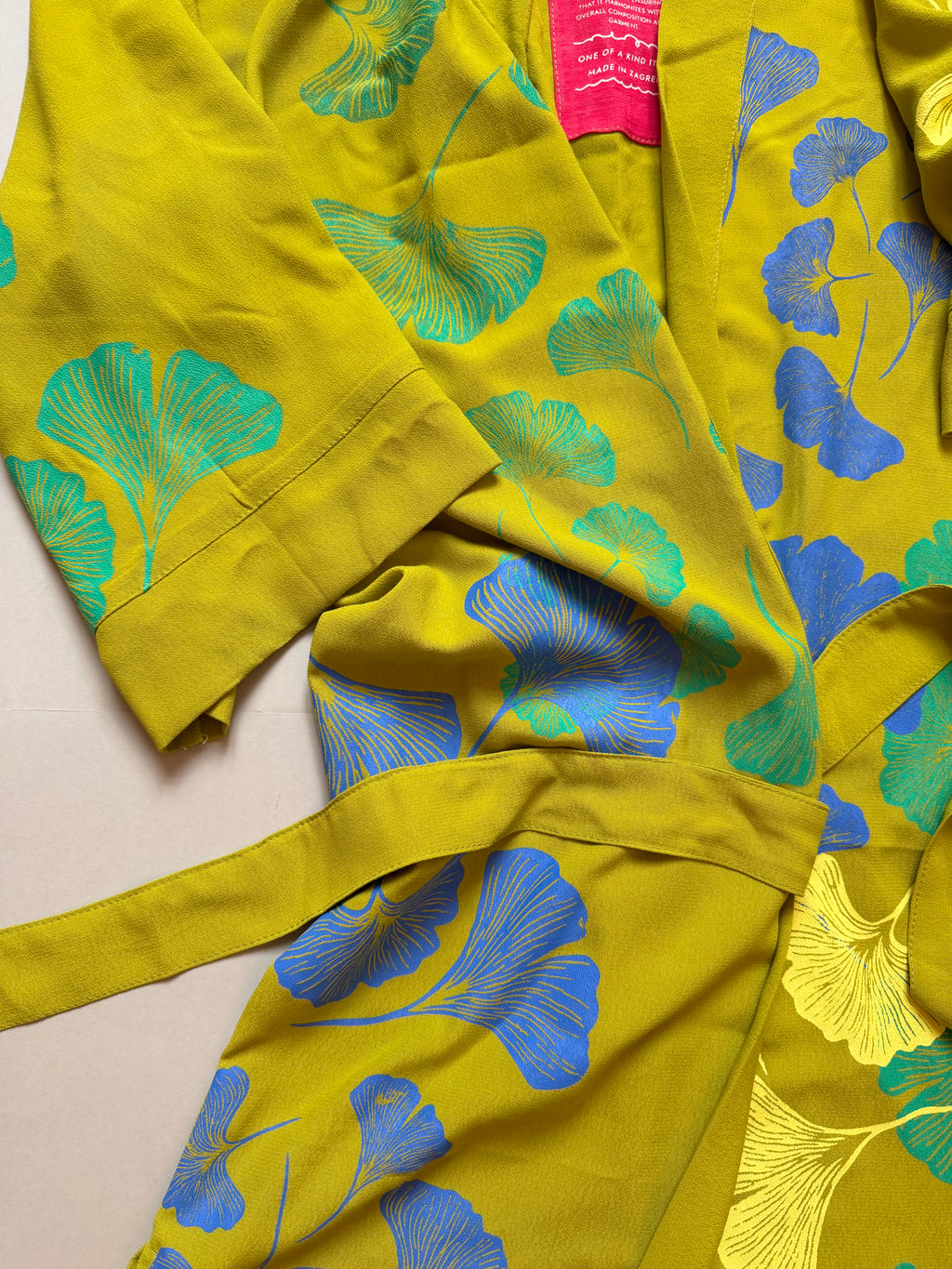 SITOLAB KIWI KIMONO WITH GINKO PRINT