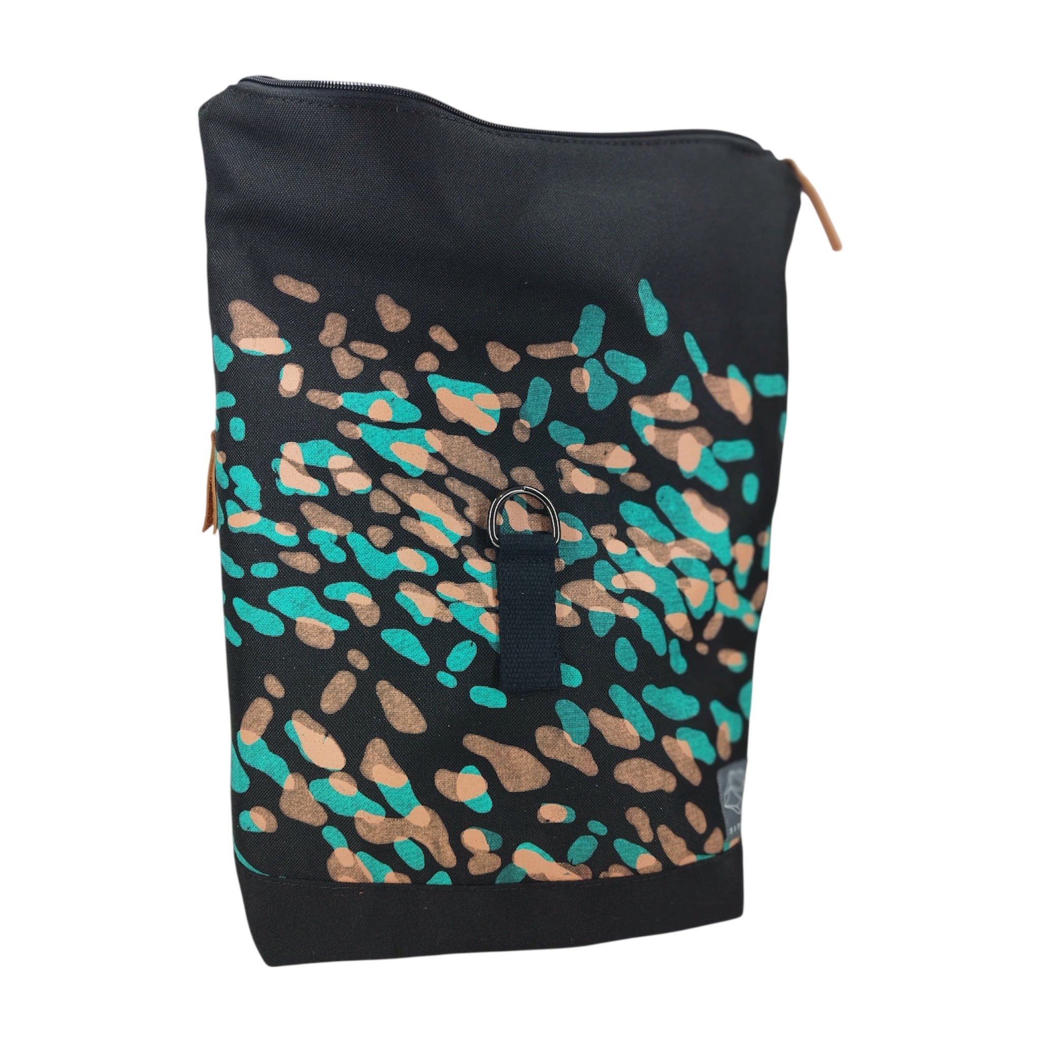 SITOLAB  BLACK BACKPACK WITH FRECKLE PRINT