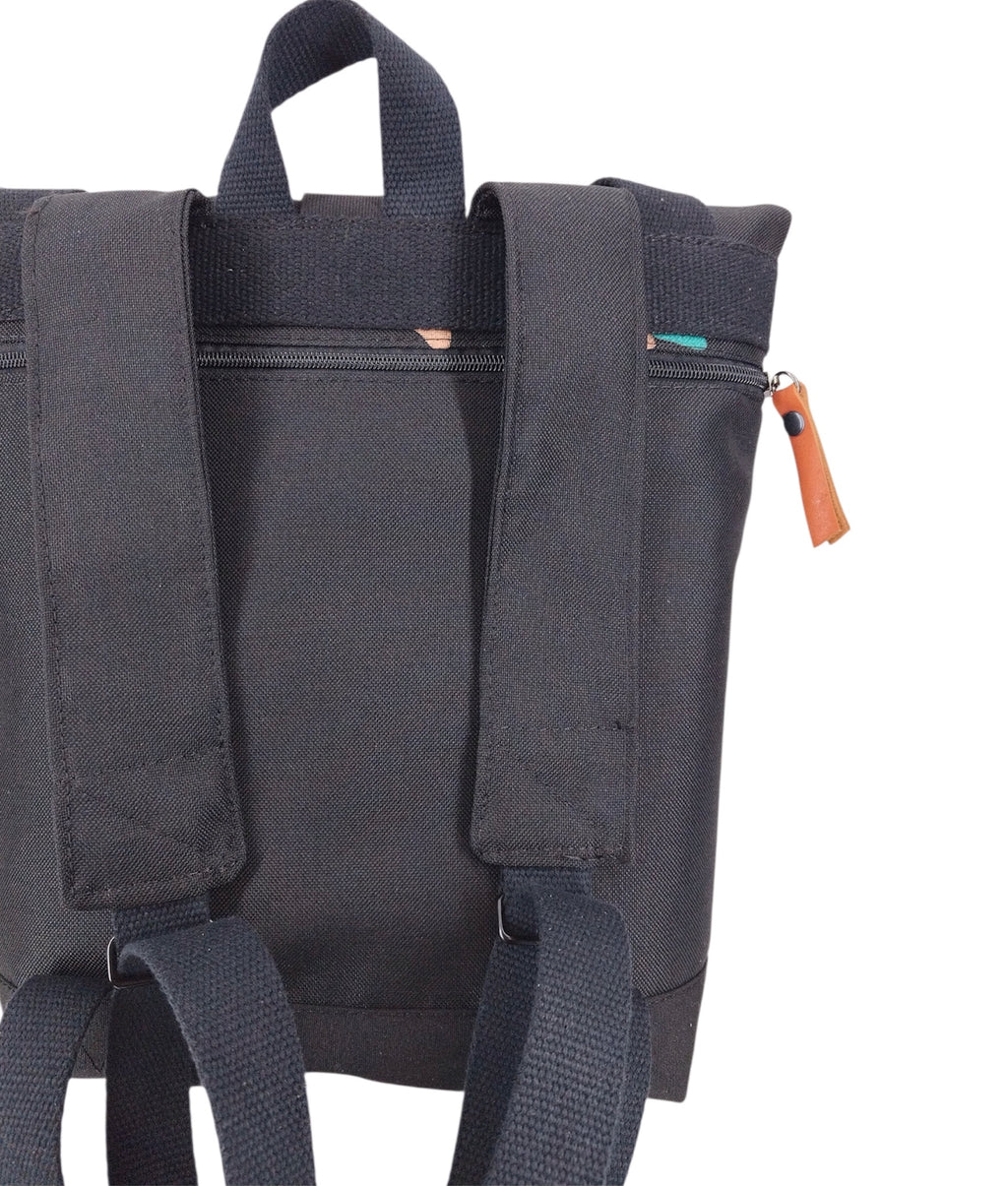 SITOLAB  BLACK BACKPACK WITH FRECKLE PRINT