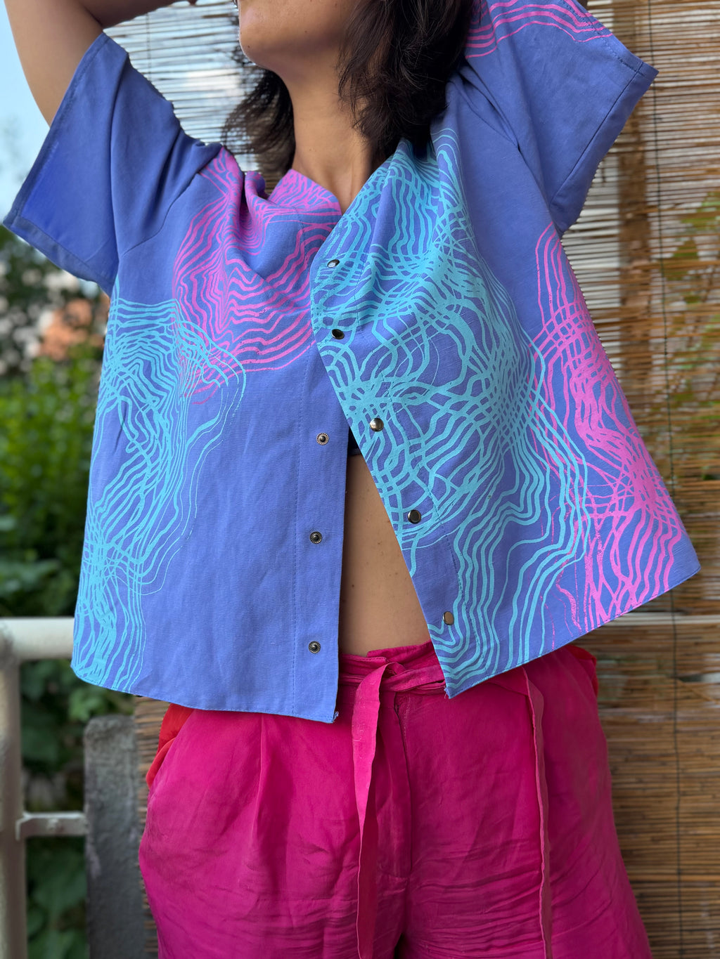 SITOLAB VIOLET SWIRL MINI SHIRT