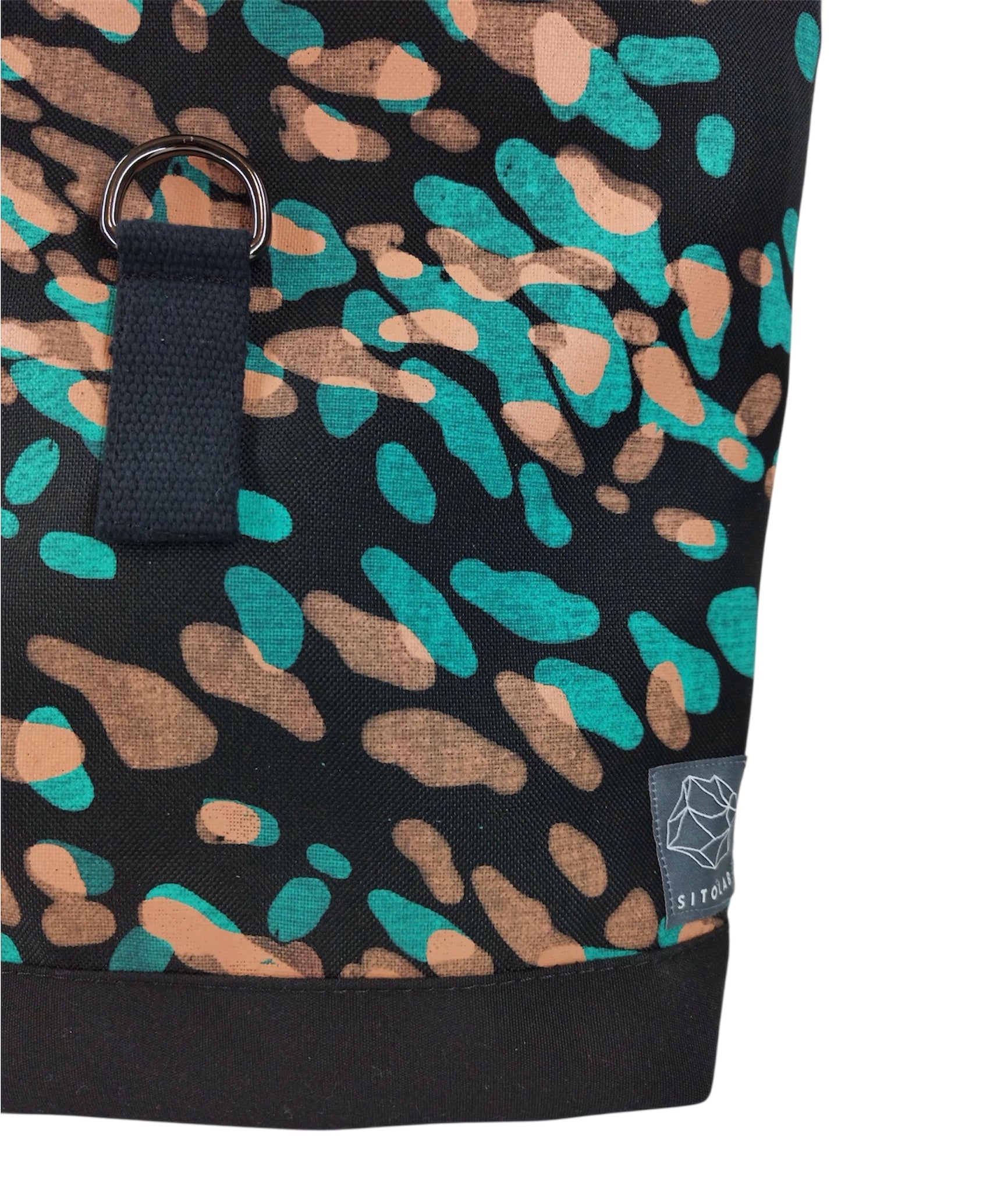 SITOLAB  BLACK BACKPACK WITH FRECKLE PRINT