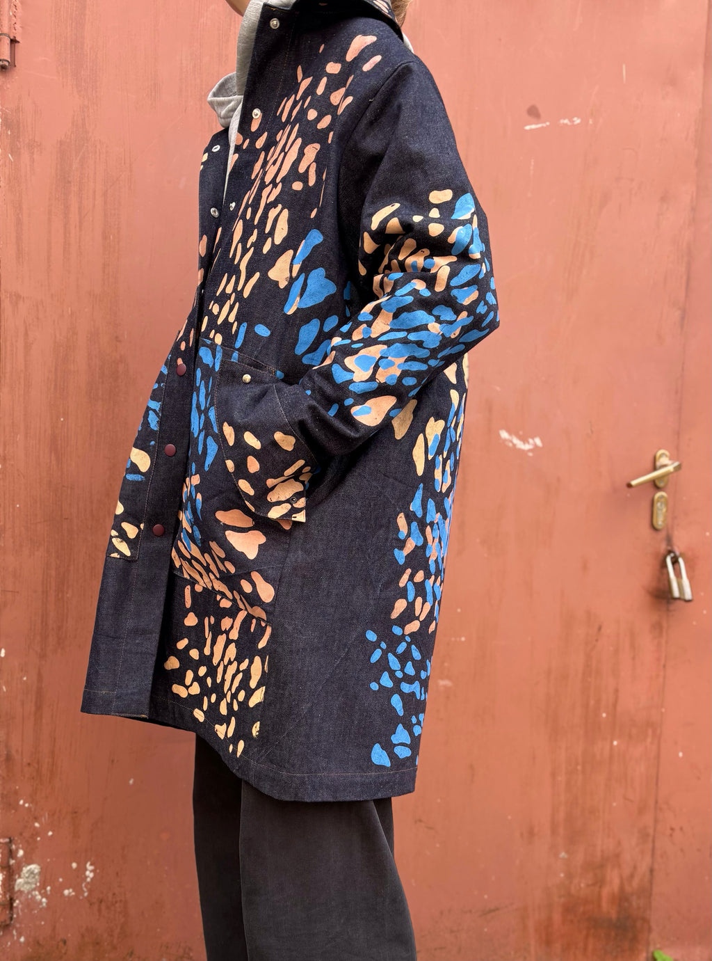 SITOLAB DENIM JACKET WITH FRECKLE PRINT