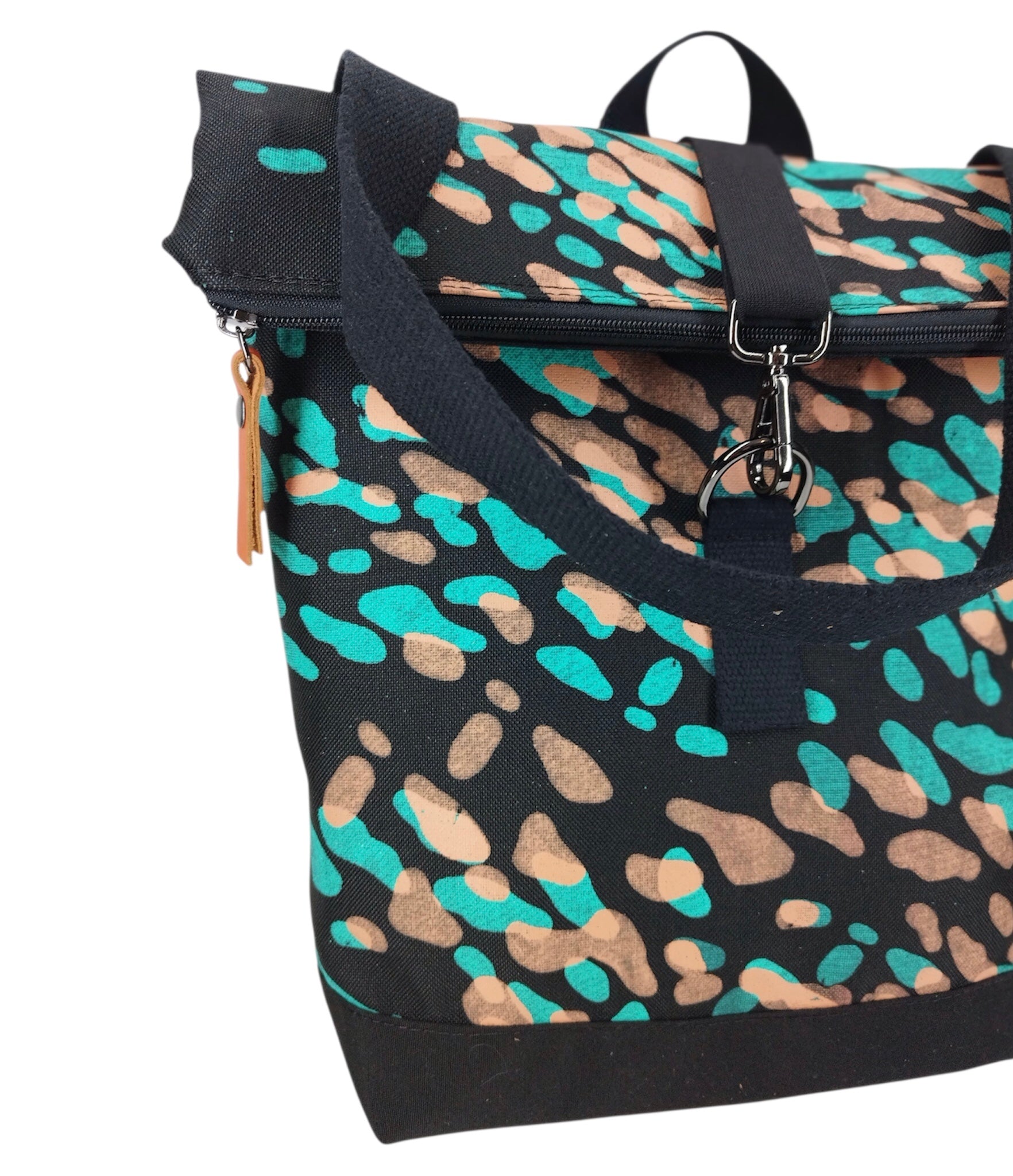 SITOLAB  BLACK BACKPACK WITH FRECKLE PRINT
