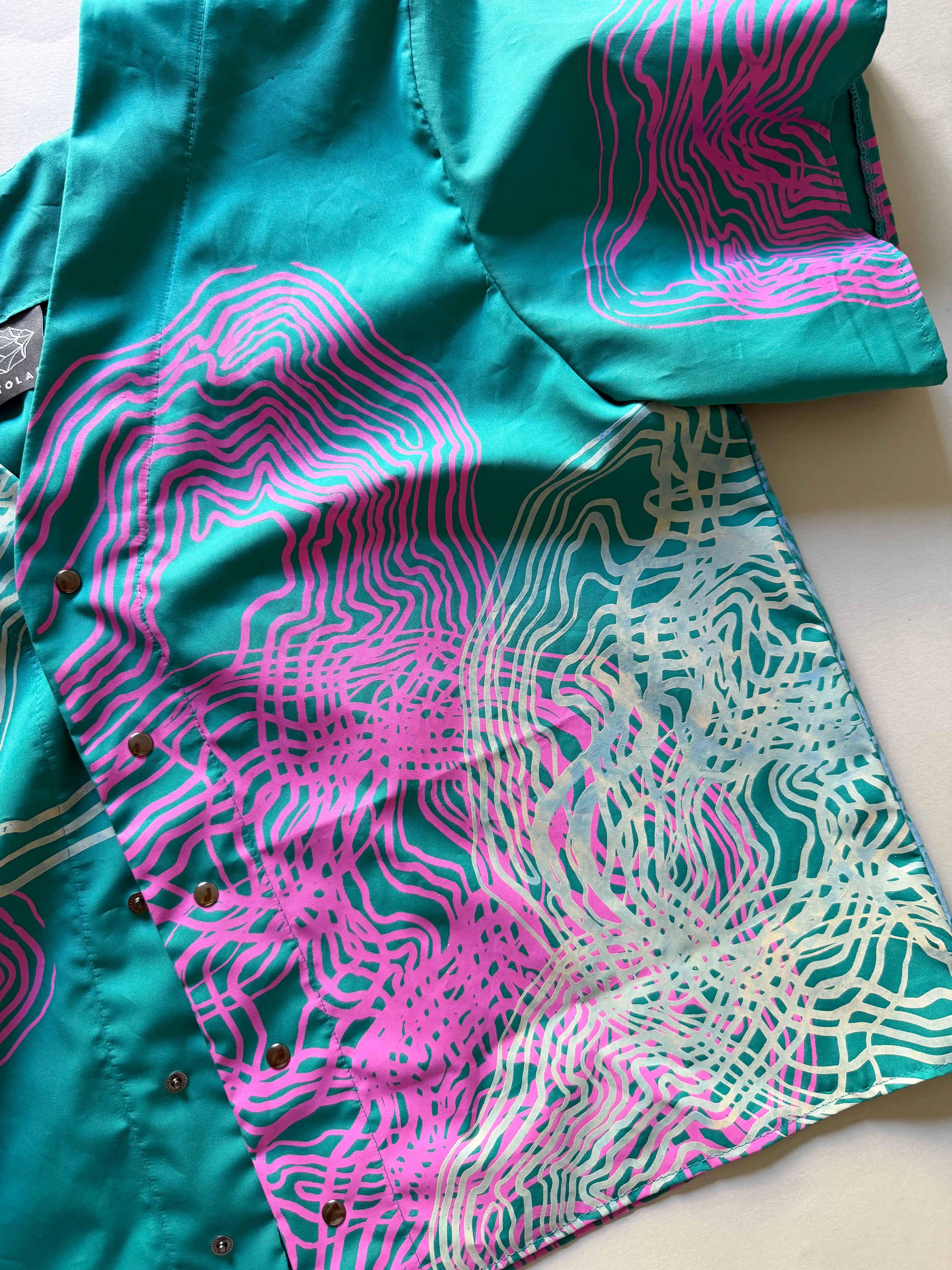 SITOLAB TURQUOISE MINI SWIRL SHIRT II