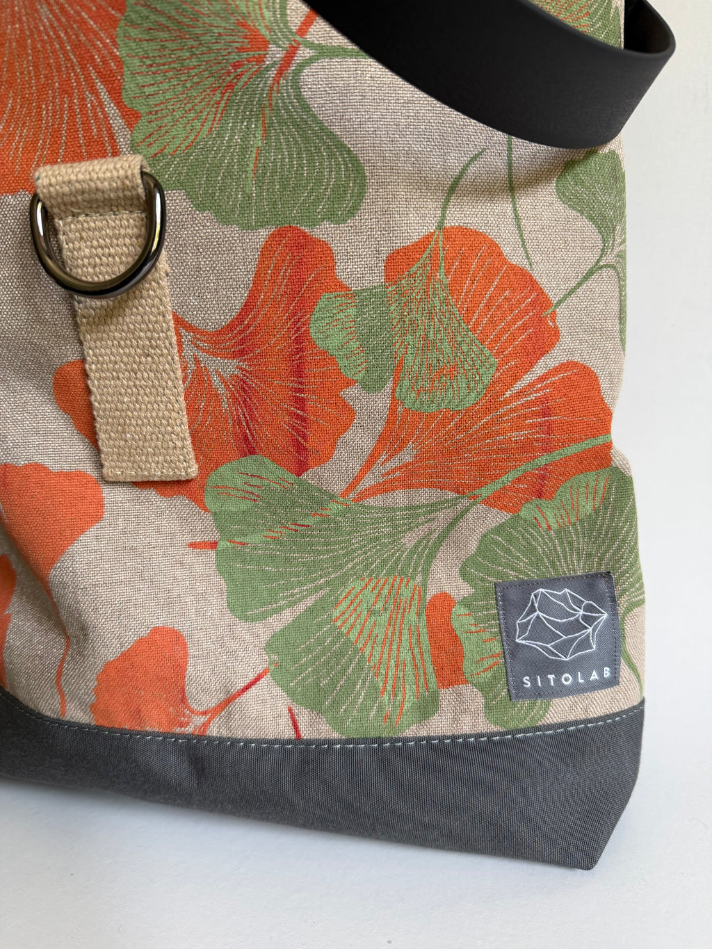 SITOLAB BEIGE ORANGE GINKO BACKPACK BAG