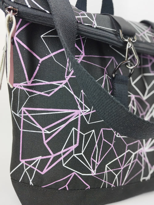 SITOLAB BLACK BCKPACK WITH GEOMETRY PRINT