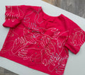 SITOLAB CORAL PINK HANDS PRINT MINI SHIRT
