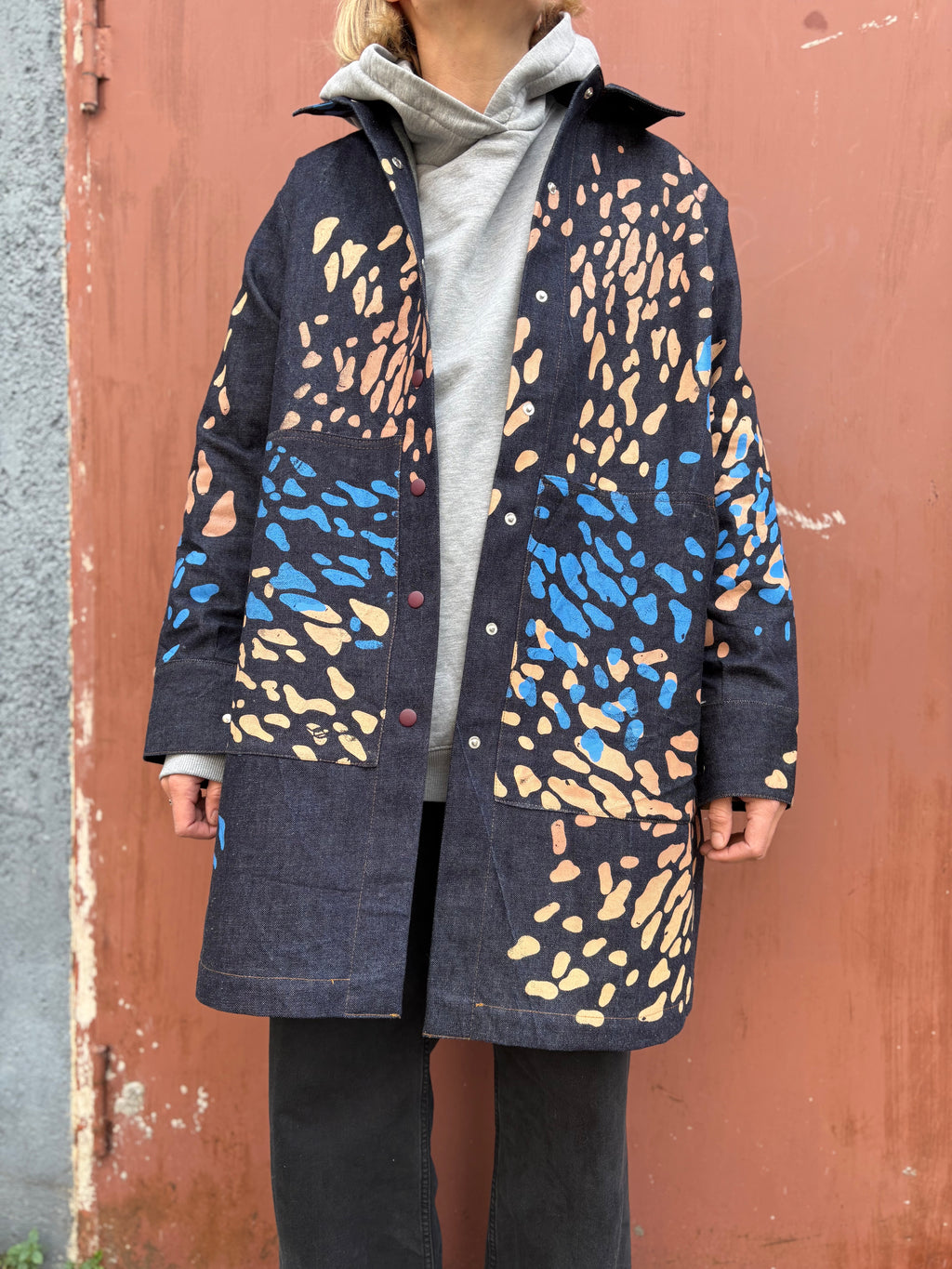 SITOLAB DENIM JACKET WITH FRECKLE PRINT