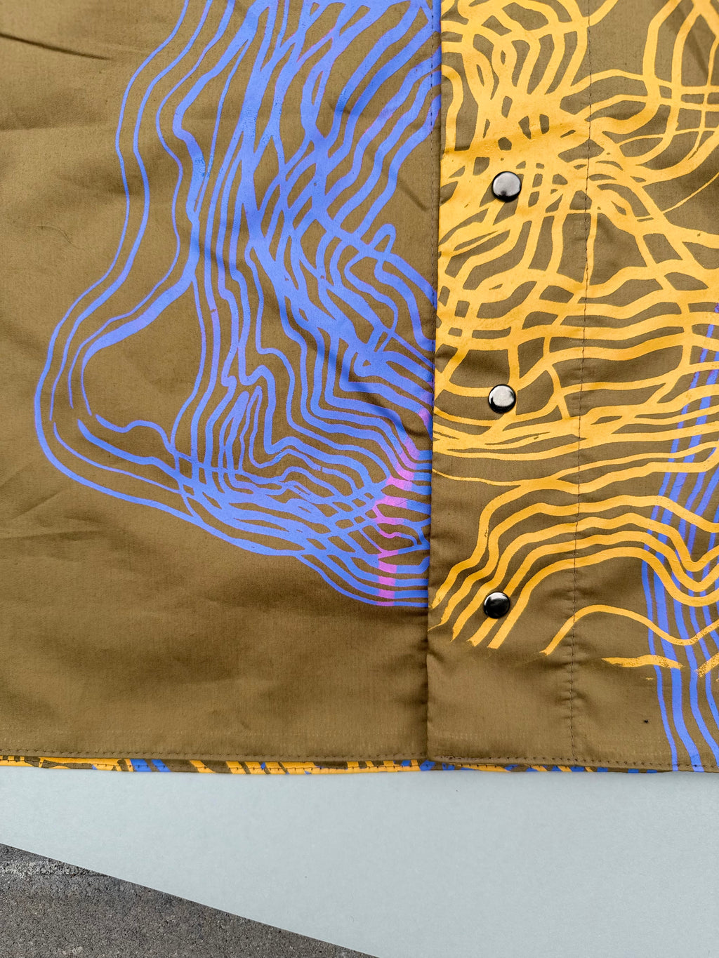 SITOLAB MUSTARD SWIRL PRINT MINI SHIRT