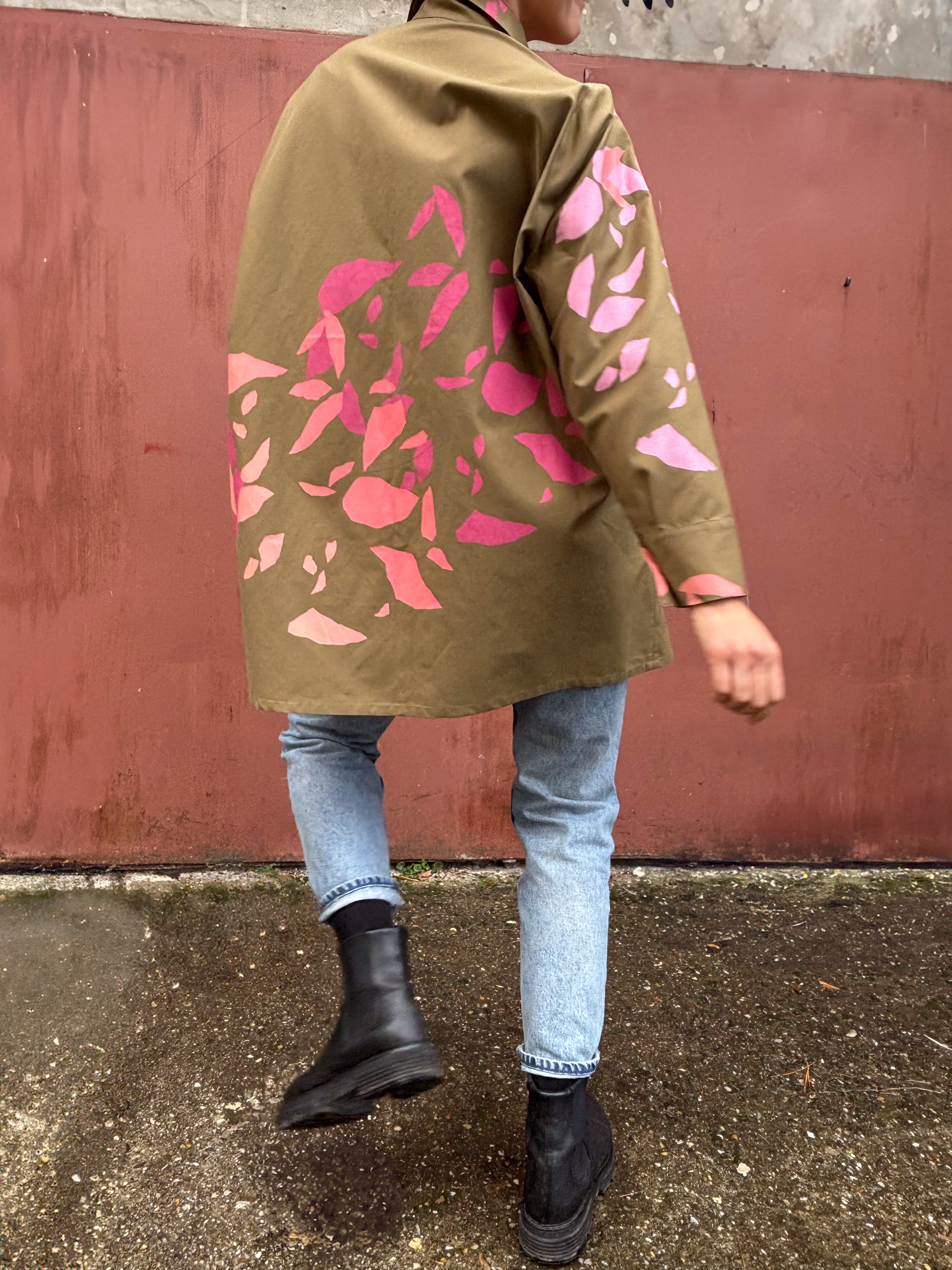 SITOLAB  OVERSIZED CONFETTI PRINT SHIRT JACKET