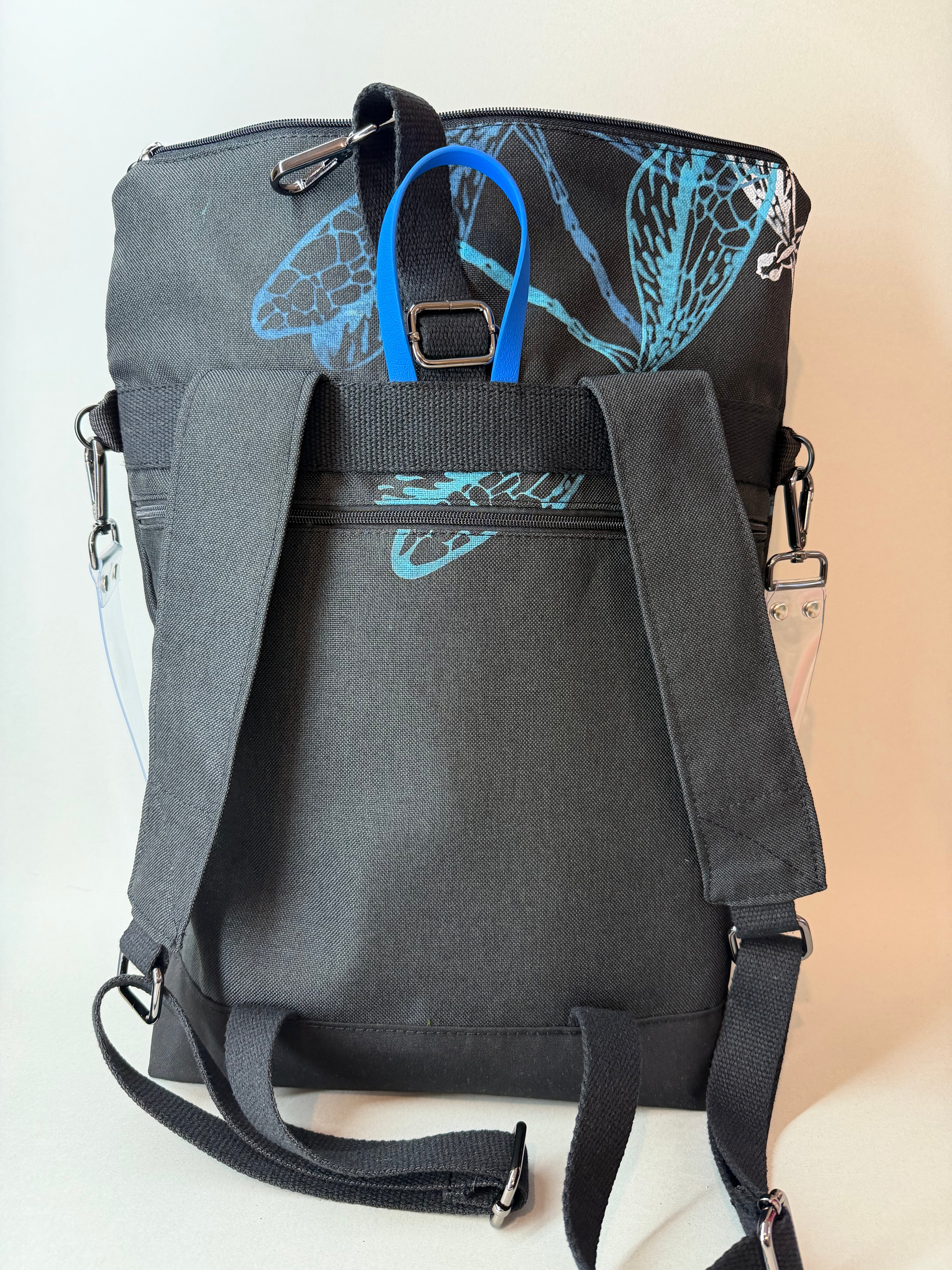 SITOLAB BLACK DRAGONFLY MOTH BACKPACK BAG