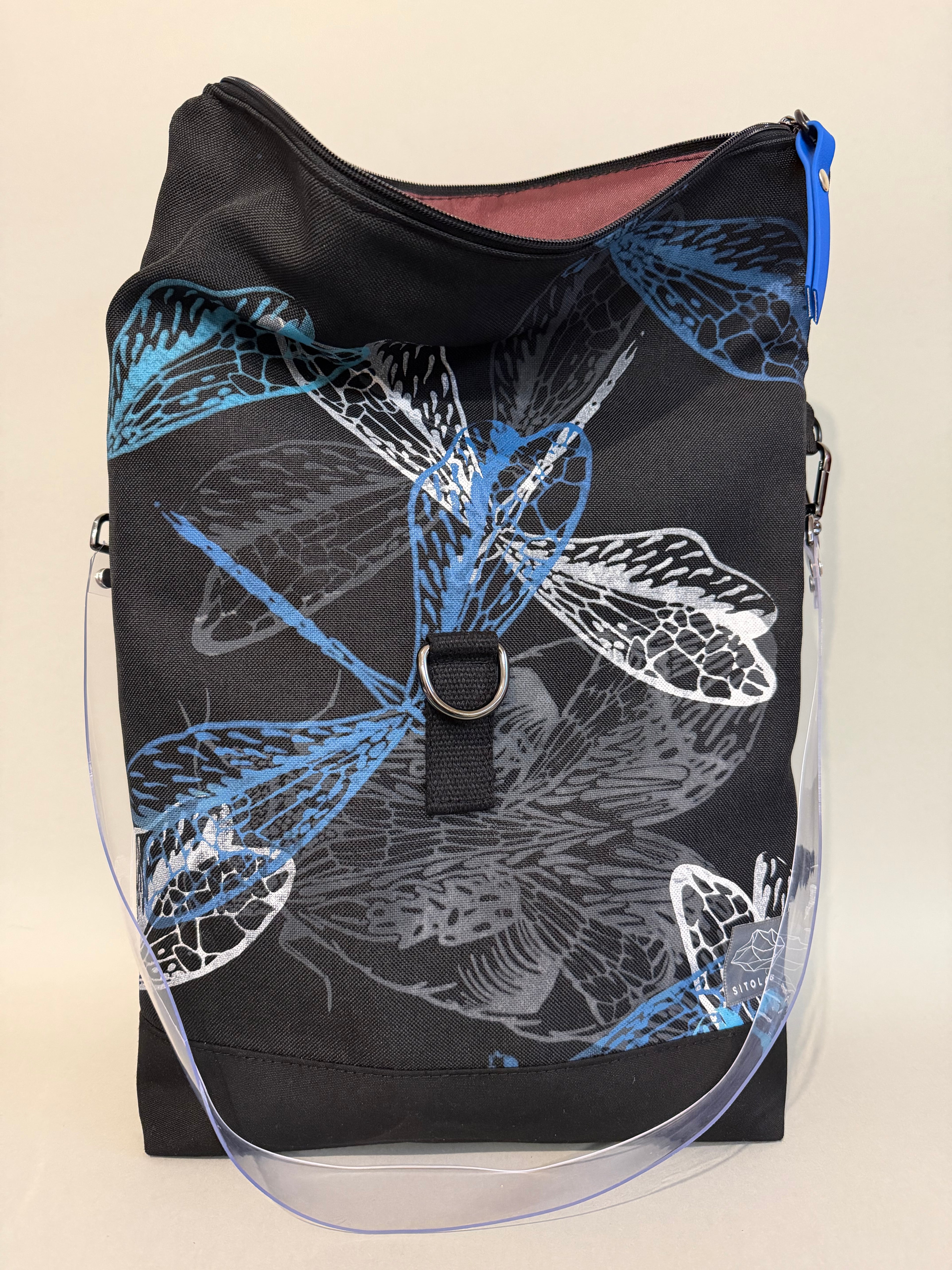 SITOLAB BLACK DRAGONFLY MOTH BACKPACK BAG