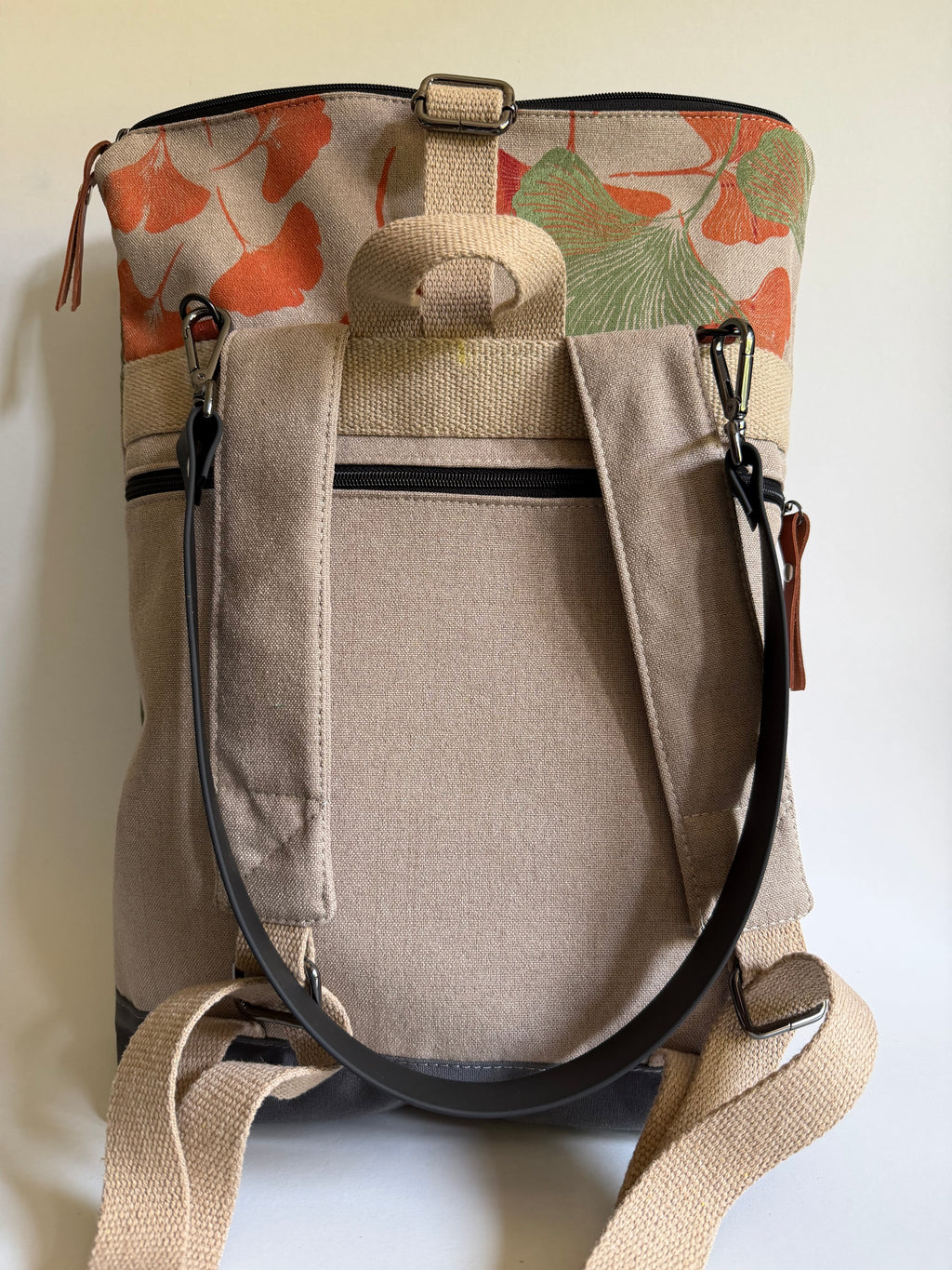 SITOLAB BEIGE ORANGE GINKO BACKPACK BAG