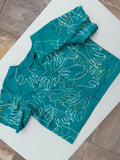 SITOLAB TURQUOISE HANDS PRINT MINI SHIRT