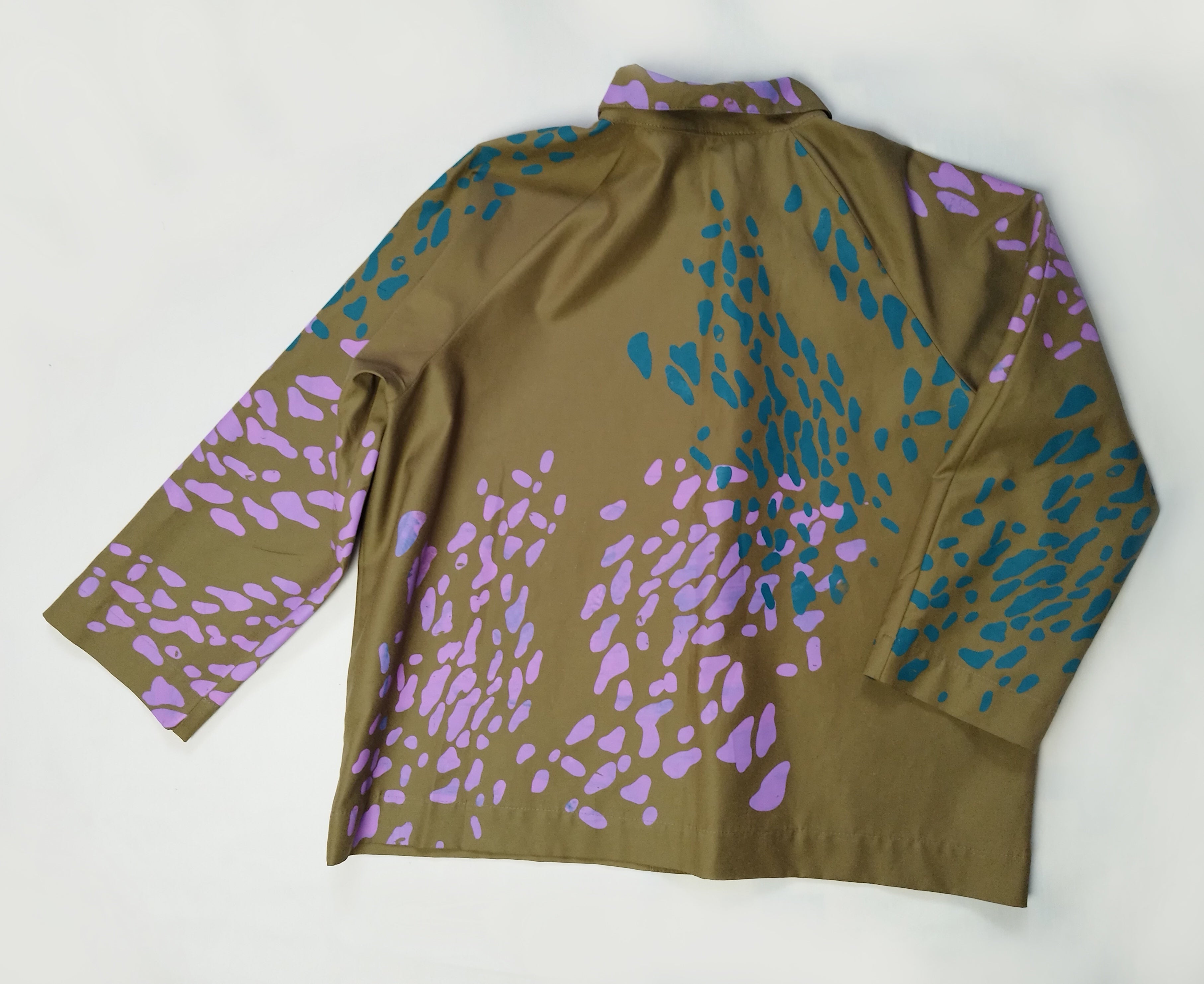 SITOLAB OLIVE BOX JACKET WITH FRECKLE PRINT I.