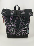 SITOLAB BLACK BCKPACK WITH GEOMETRY PRINT