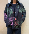 SITOLAB BOX DENIM JACKET WITH FLORAL PRINT