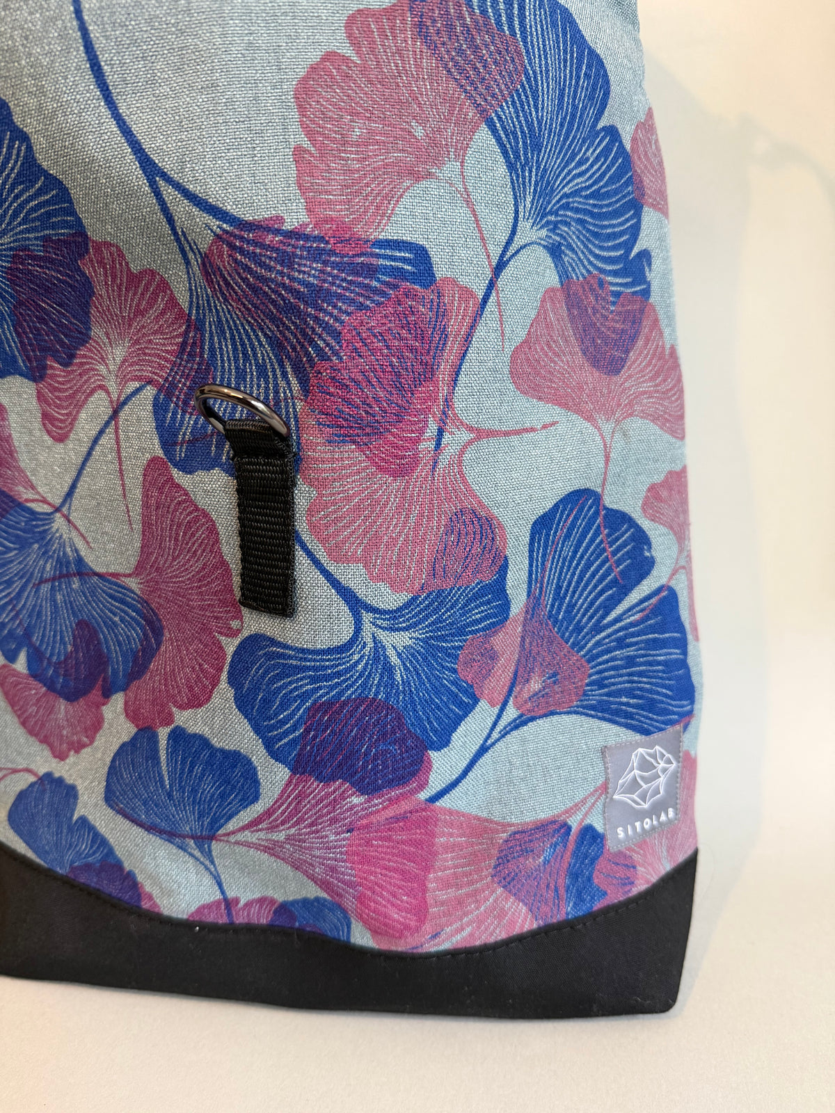 SITOLAB SAGE GREEN PINK GINKO BACKPACK BAG