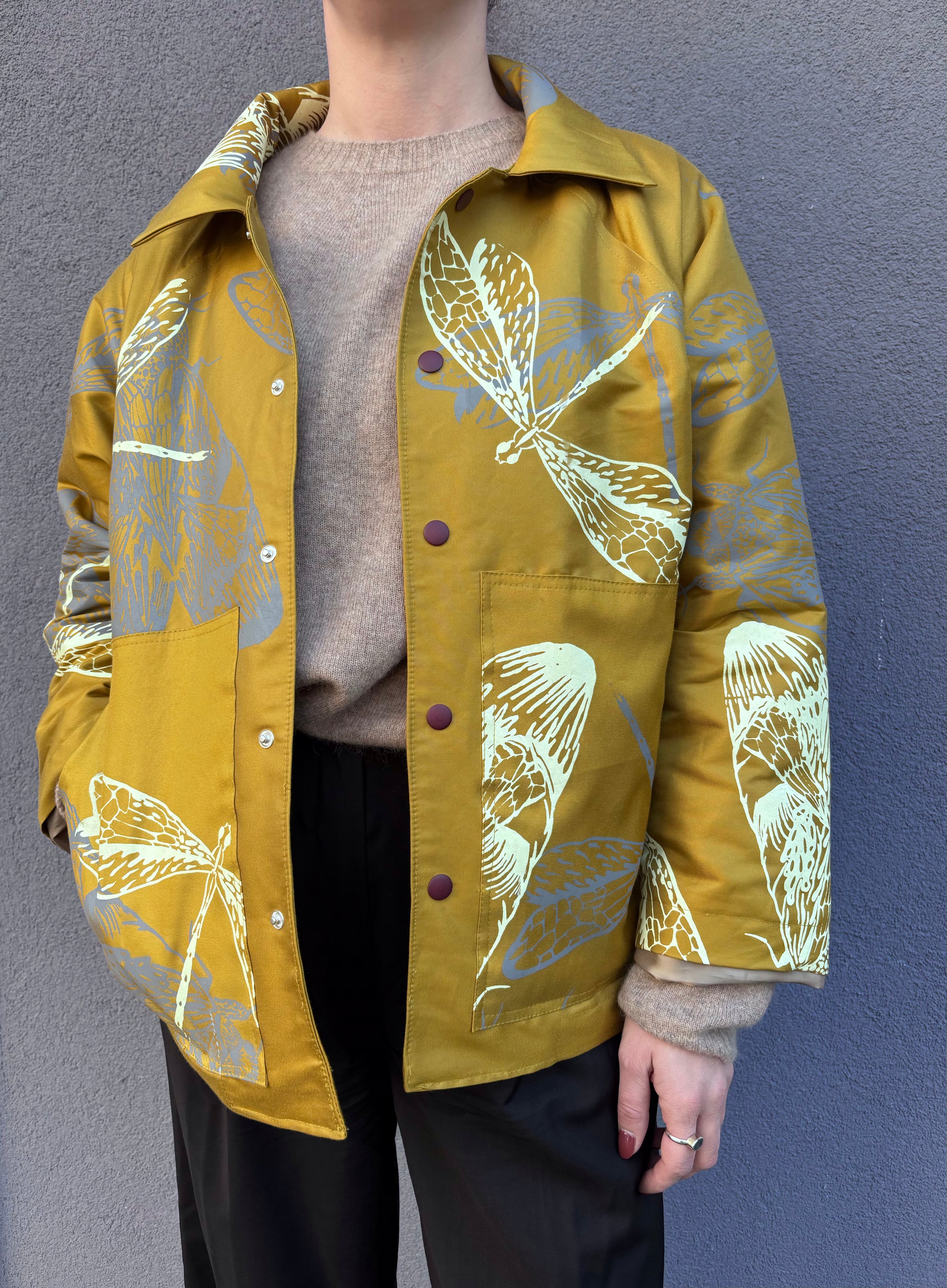 SITOLAB SILK TAFETA JACKET WITH INSECTS PRINT