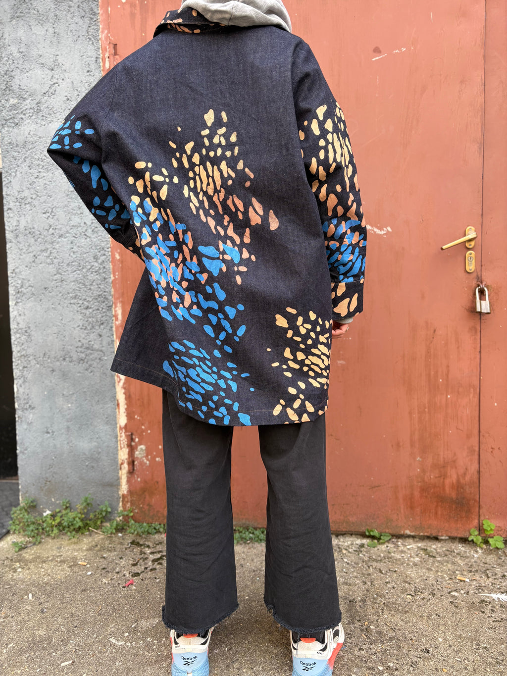 SITOLAB DENIM JACKET WITH FRECKLE PRINT