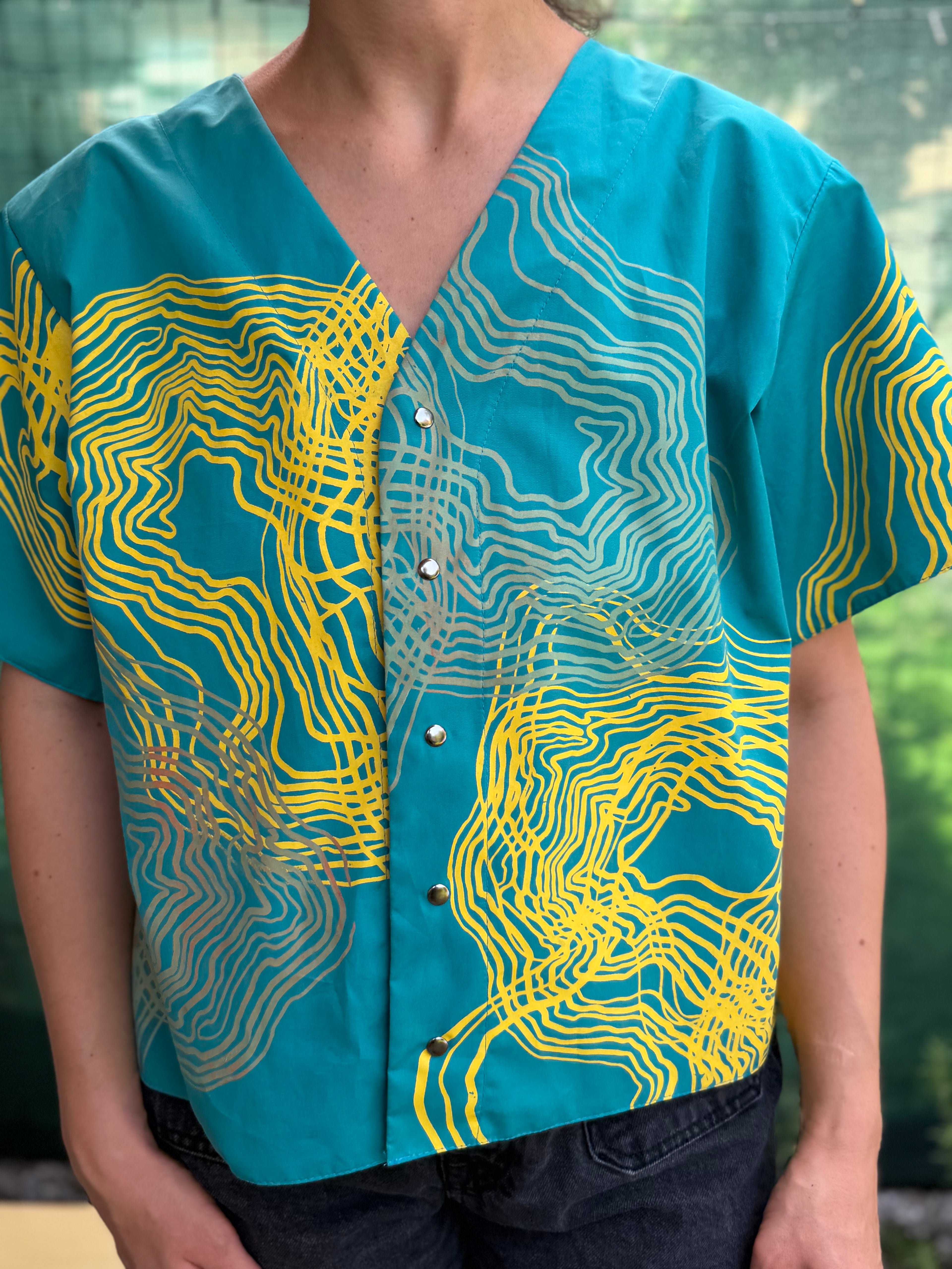 SITOLAB TURQUOISE SWIRL MINI SHIRT