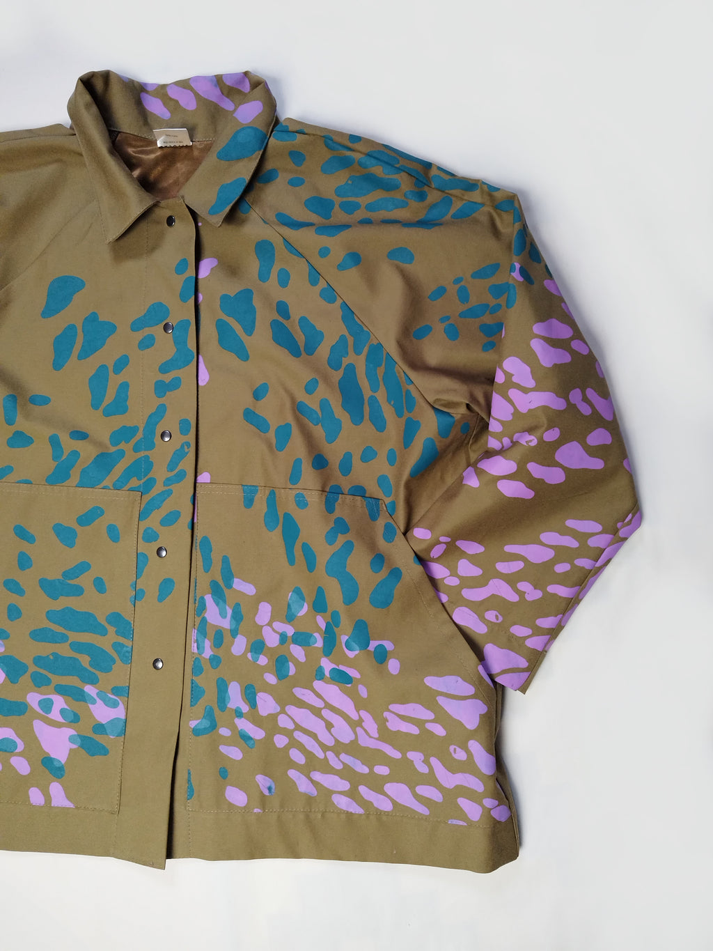SITOLAB OLIVE BOX JACKET WITH FRECKLE PRINT I.