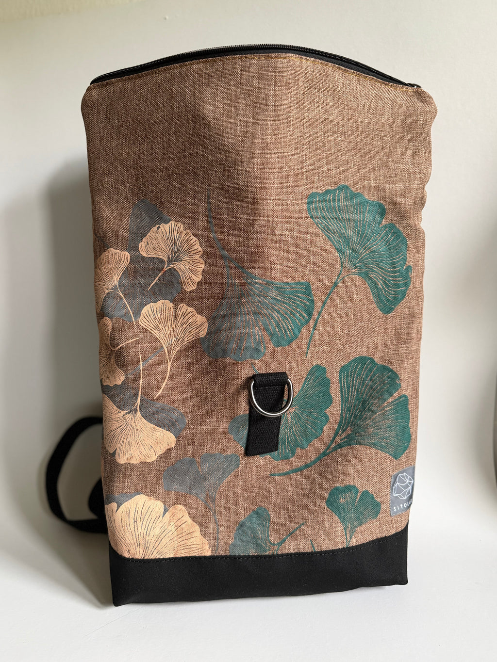 SITOLAB BEIGE BLACK&GREEN GINKO BACKPACK