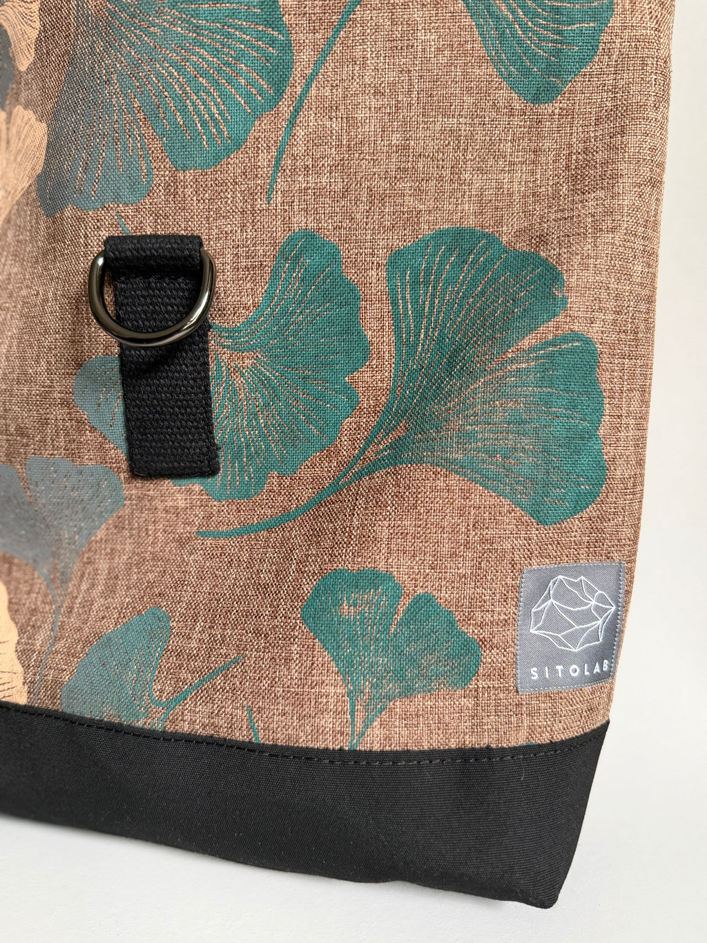 SITOLAB BEIGE BLACK&GREEN GINKO BACKPACK