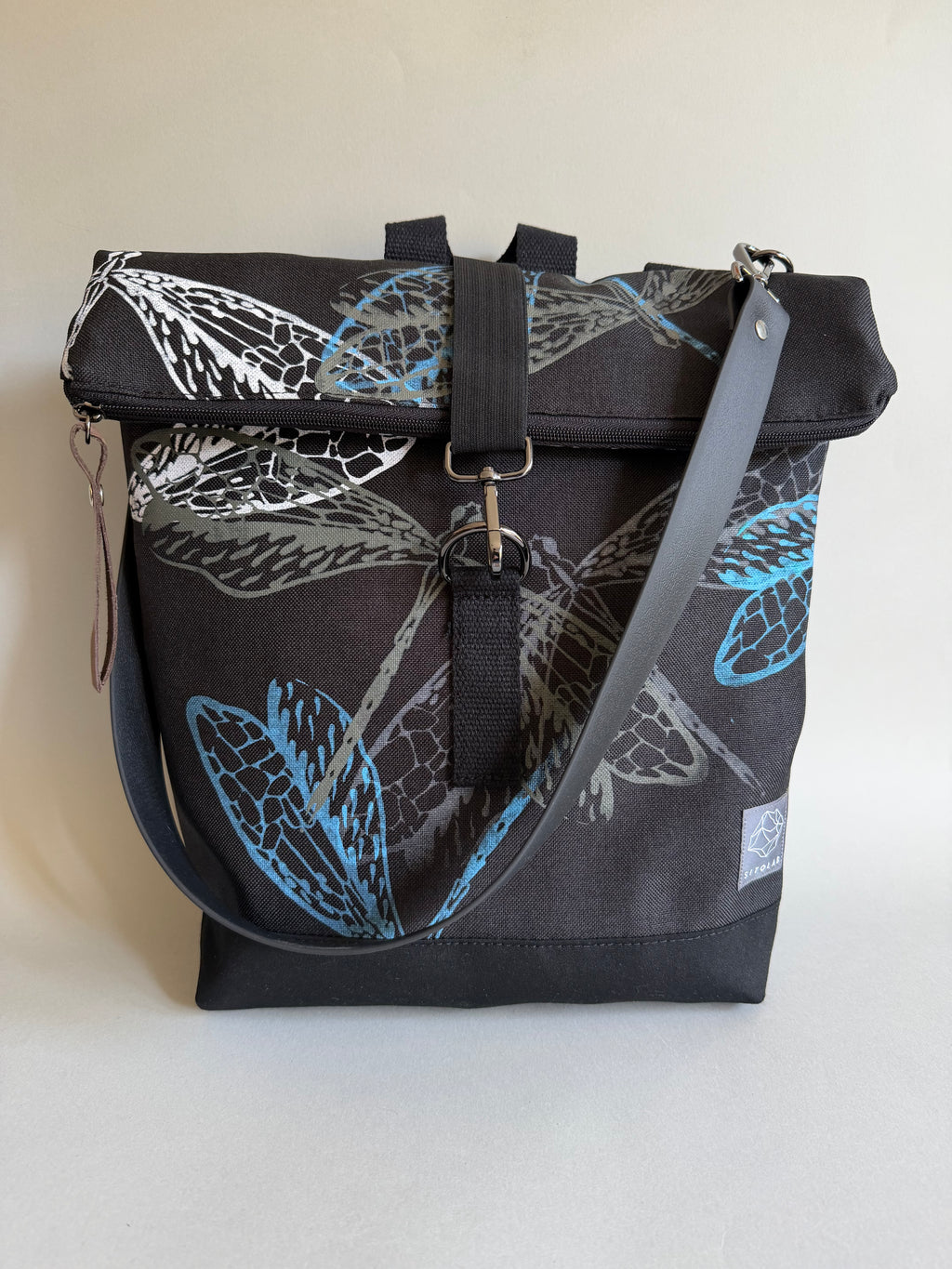 SITOLAB BLACK DRAGONFLY MOTH BACKPACK BAG