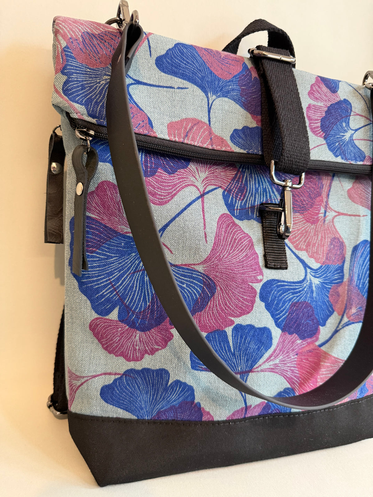 SITOLAB SAGE GREEN PINK GINKO BACKPACK BAG
