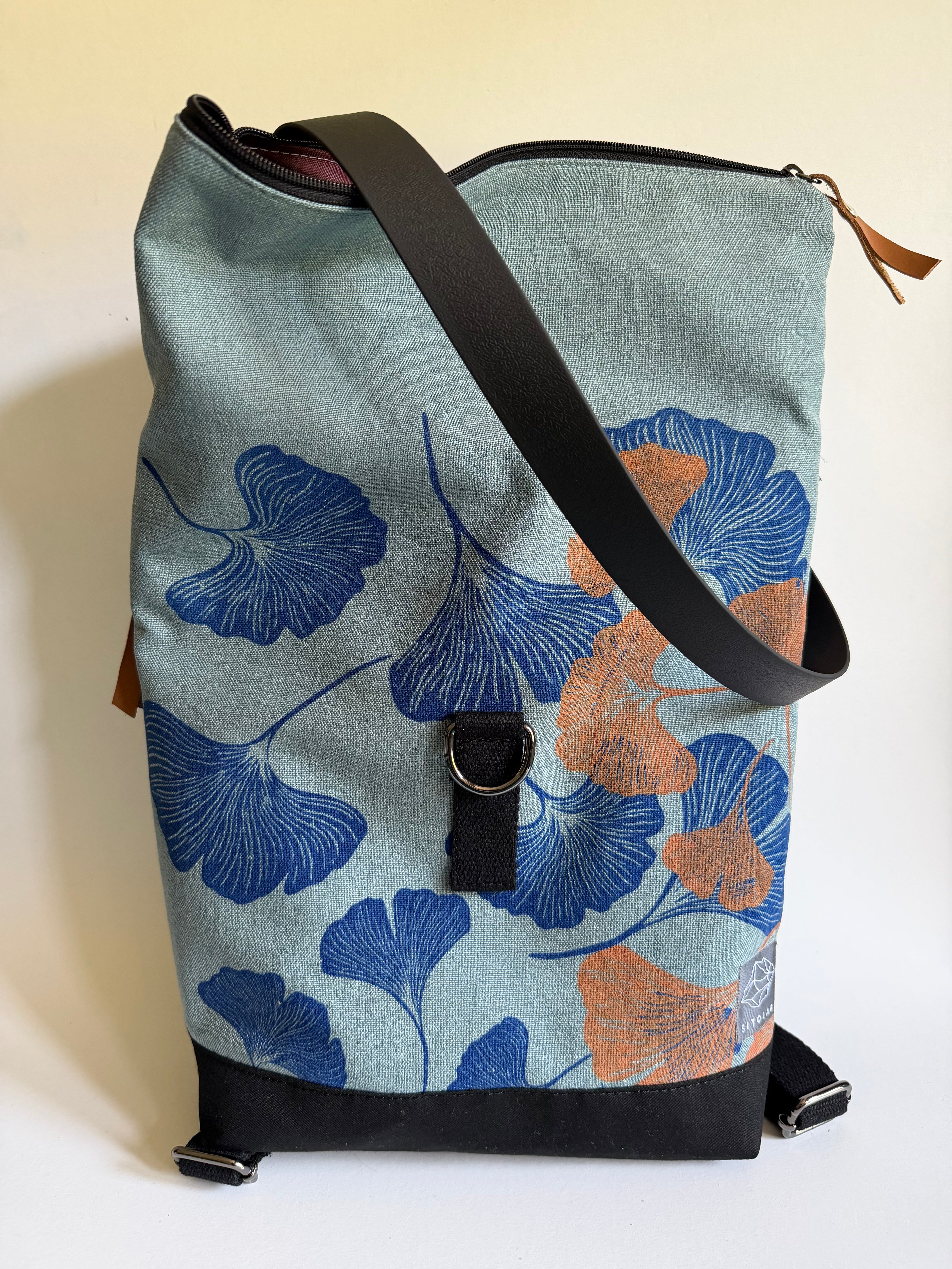 SITOLAB SAGE GREEN GINKO BACKPACK BAG