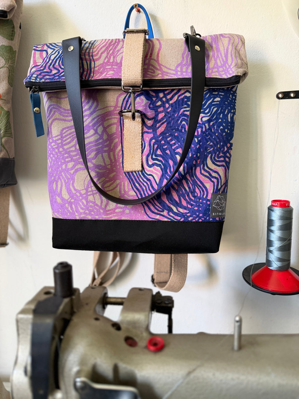 SITOLAB BEIGE SWIRL BACKPACK BAG