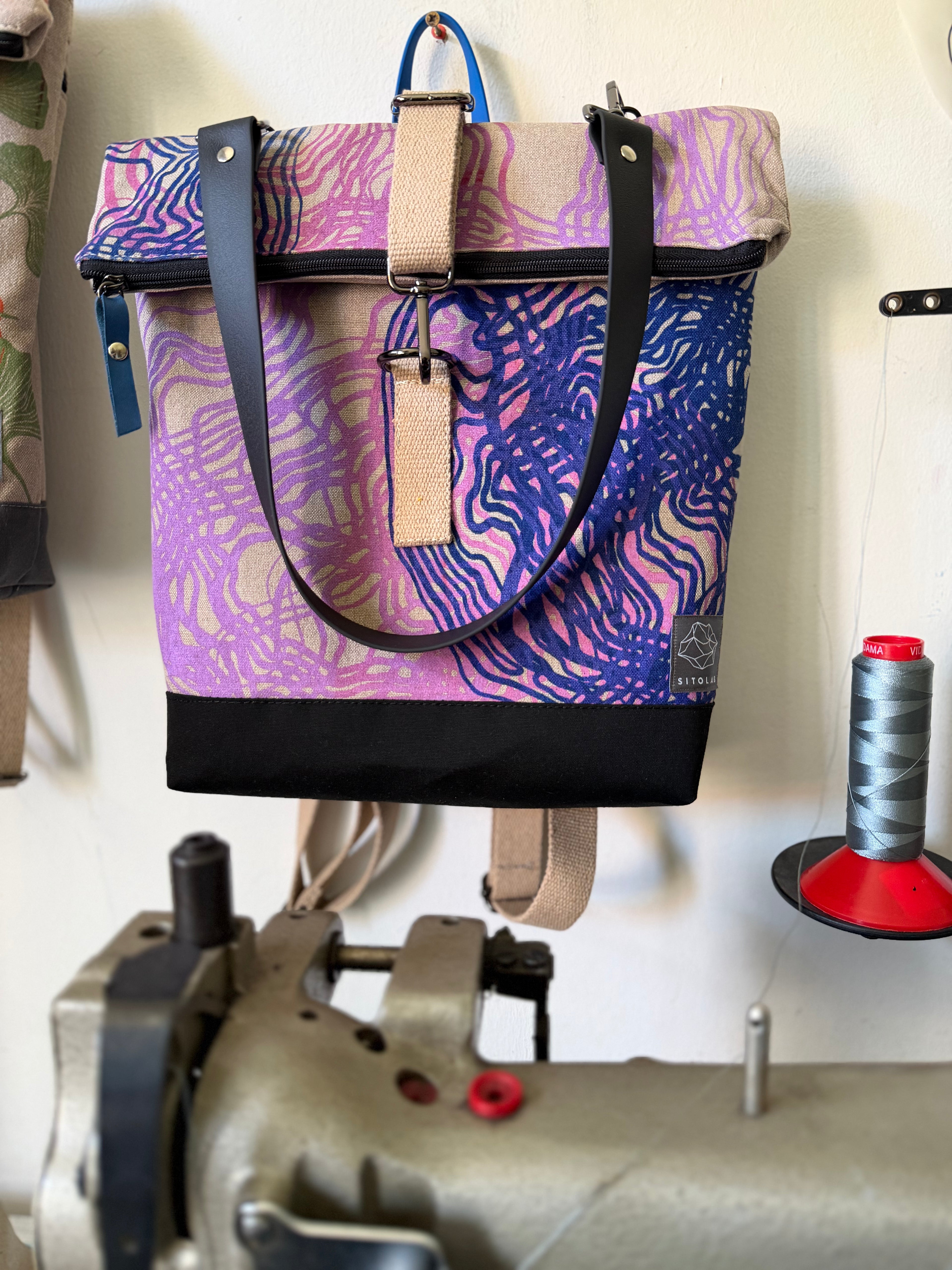 SITOLAB BEIGE SWIRL BACKPACK BAG