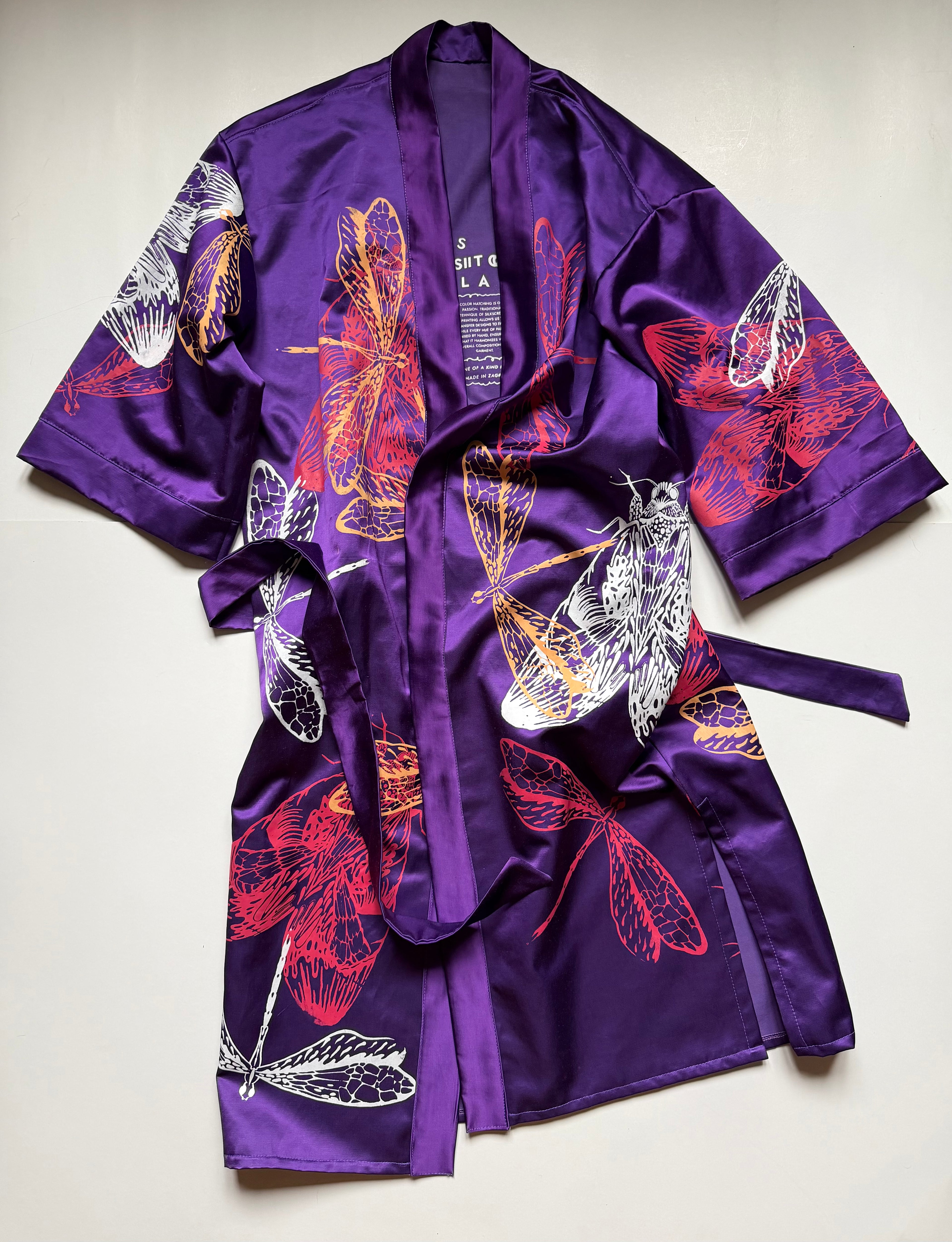 SITOLAB VIOLET SATIN CAPE INSECTS PRINT