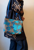 SITOLAB MINI BEIGE BAG WITH BLUE GINKO PRINT