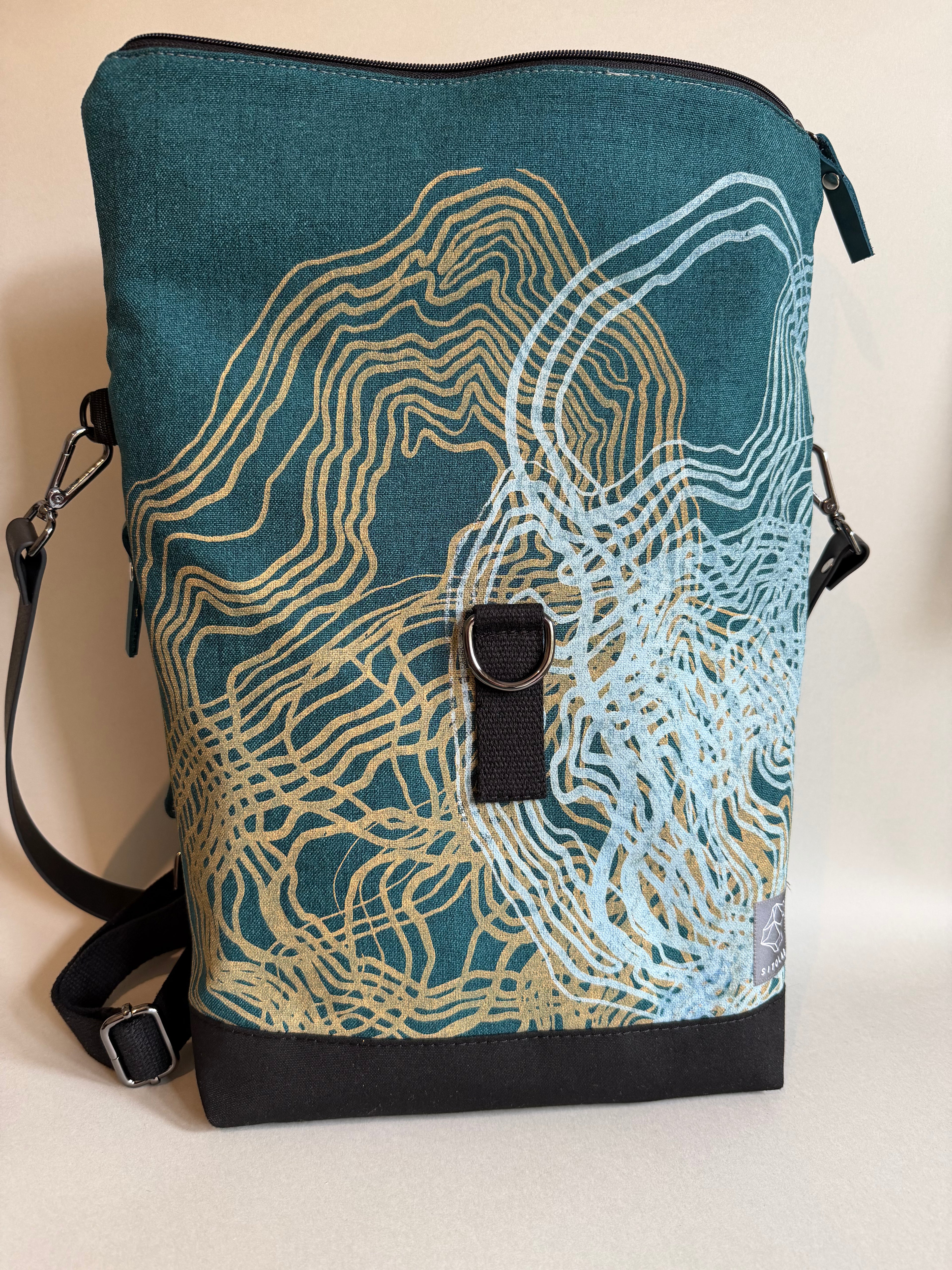 SITOLAB MIDNIGHT GREEN SWIRL BACKPACK BAG