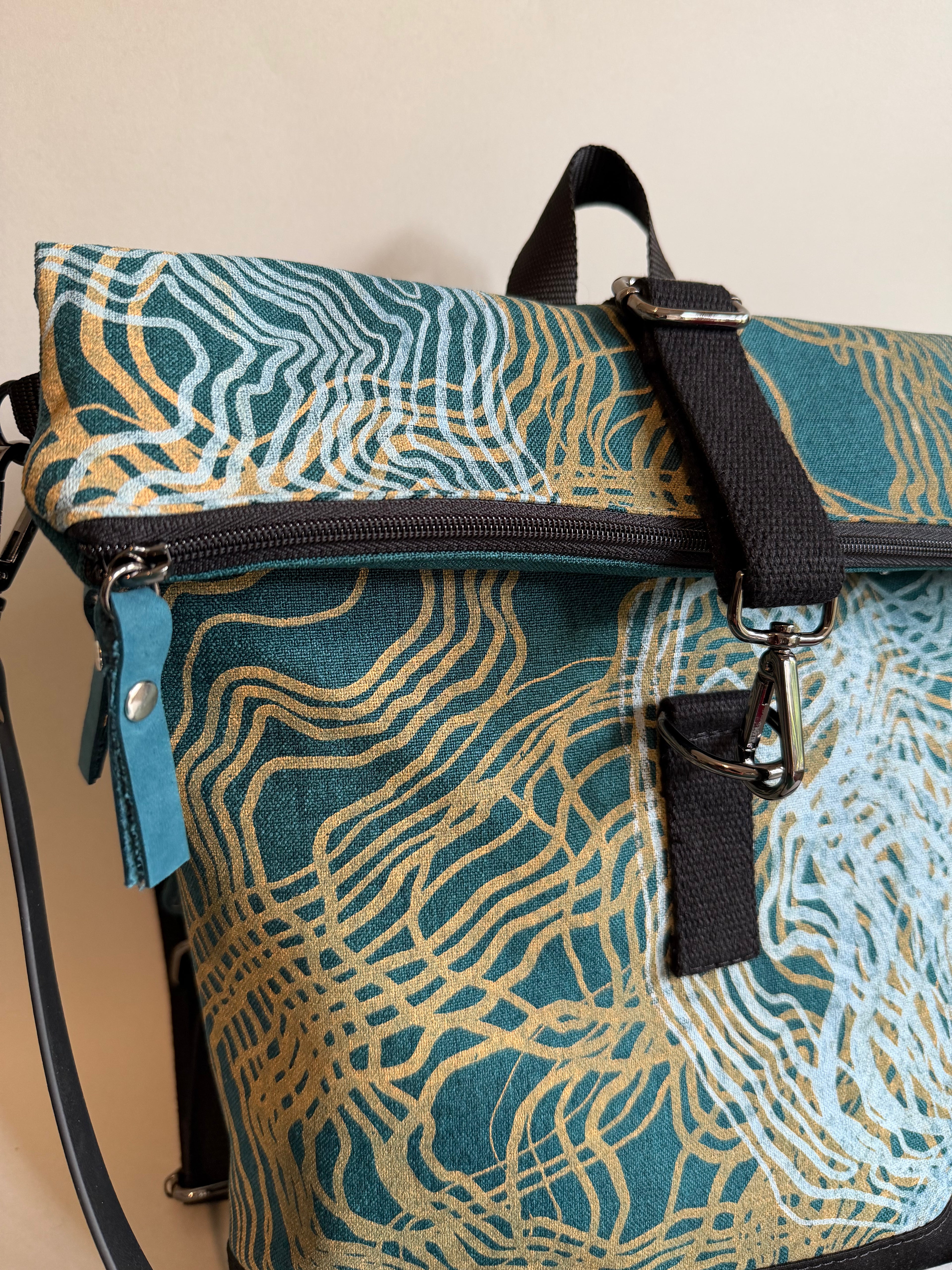 SITOLAB MIDNIGHT GREEN SWIRL BACKPACK BAG