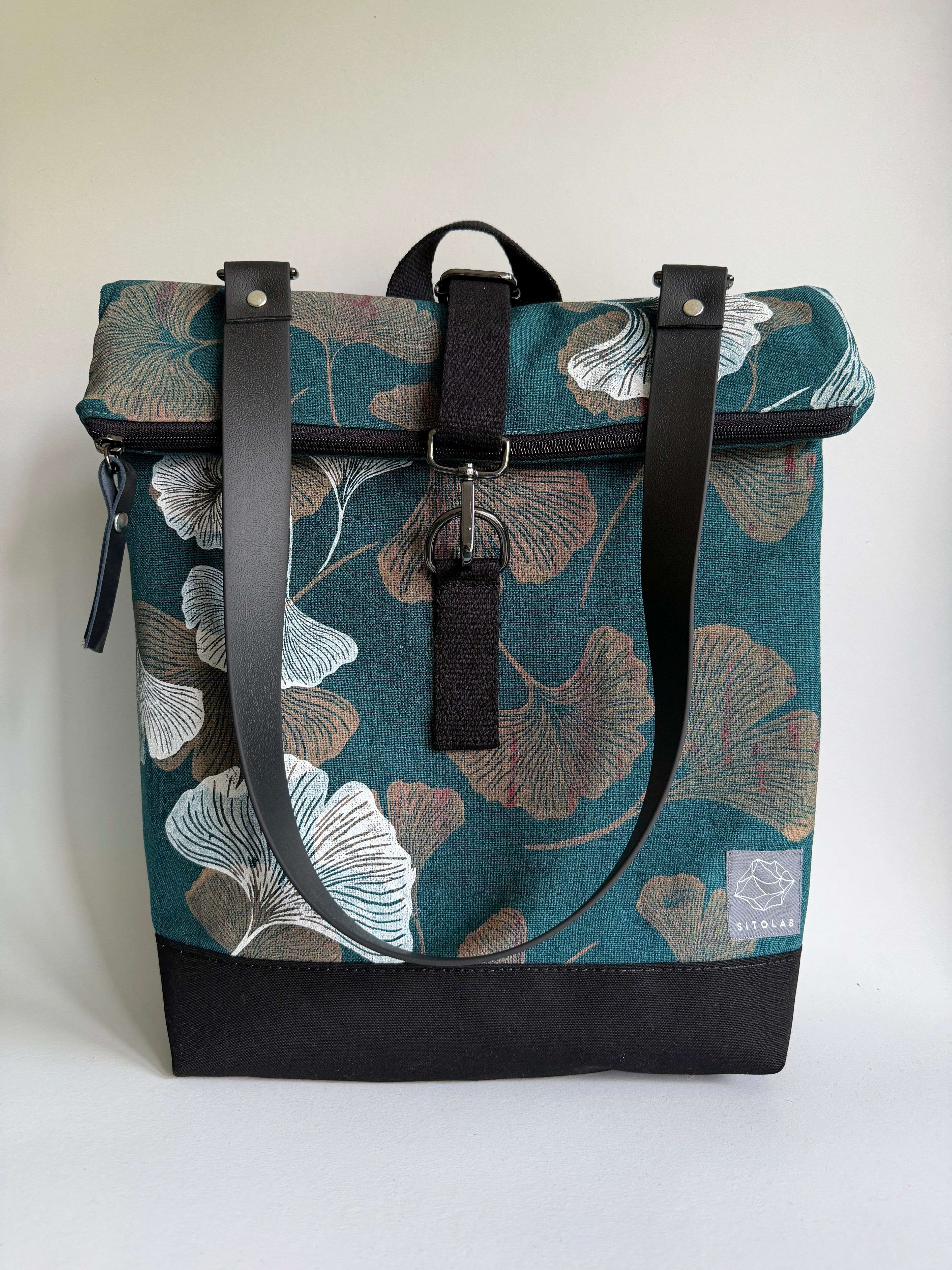 SITOLAB TURQUOISE GREEN GINKO BACKPACK BAG