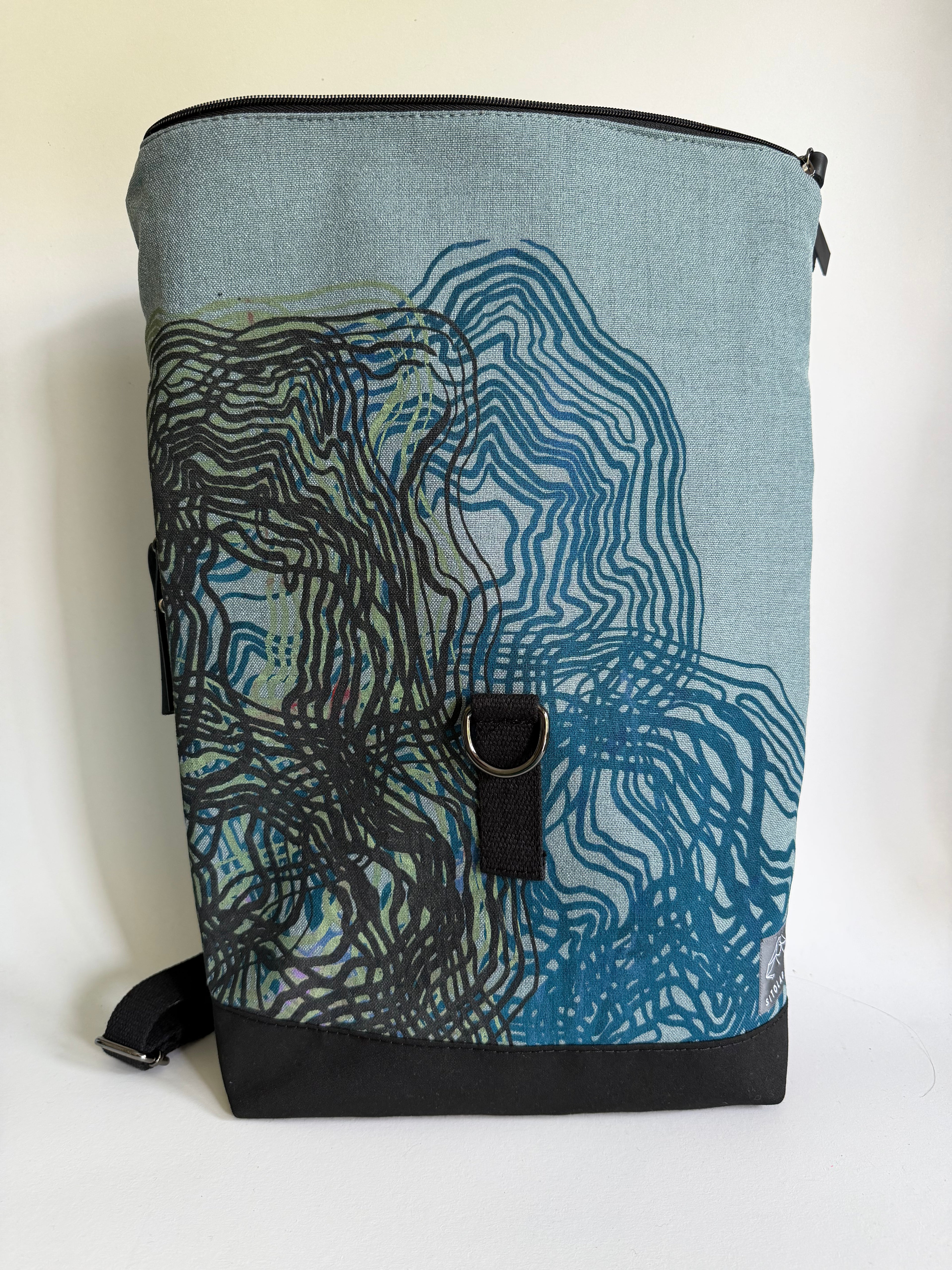 SITOLAB SAGE GREEN SWIRL BACKPACK BAG