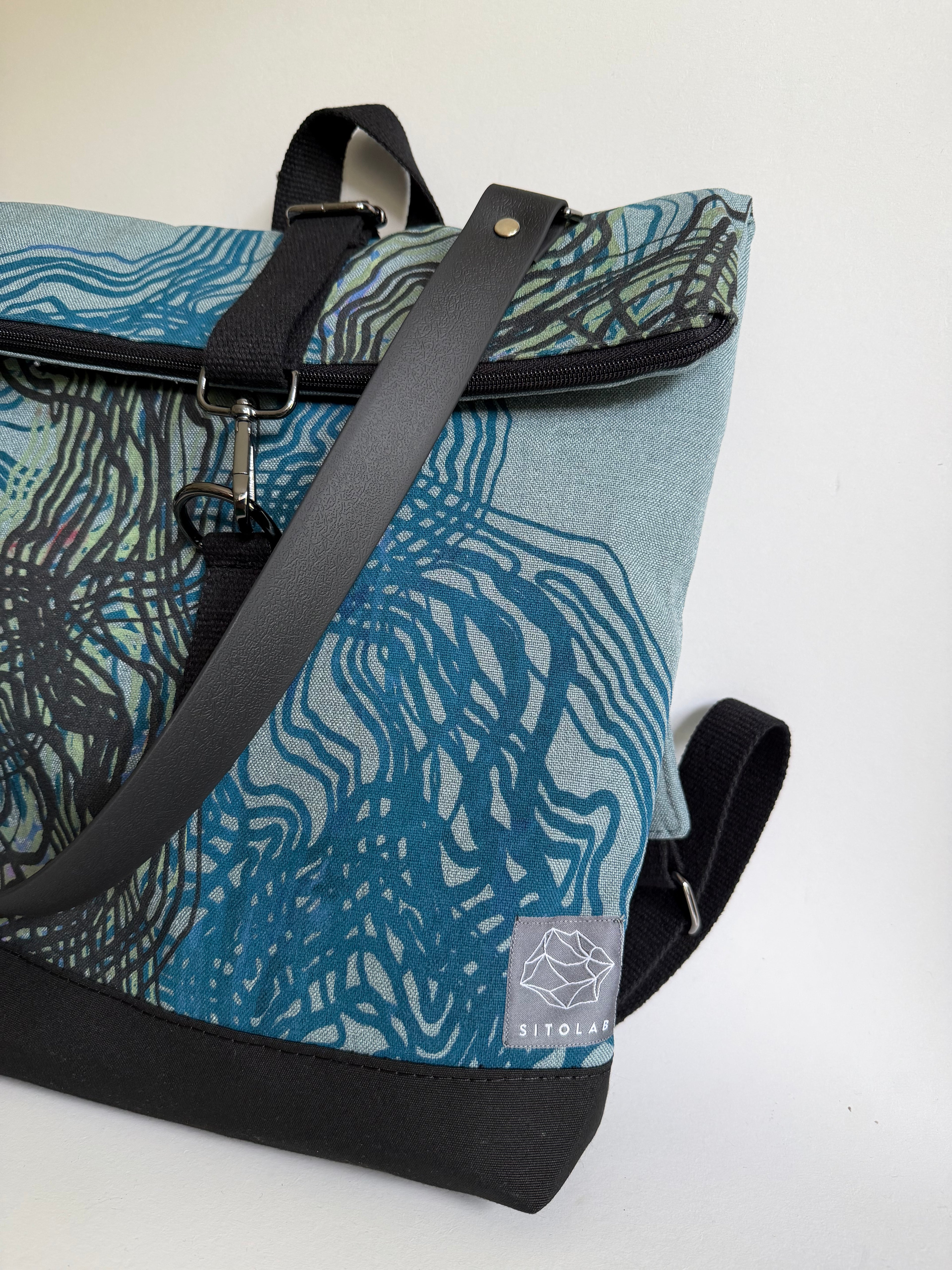 SITOLAB SAGE GREEN SWIRL BACKPACK BAG