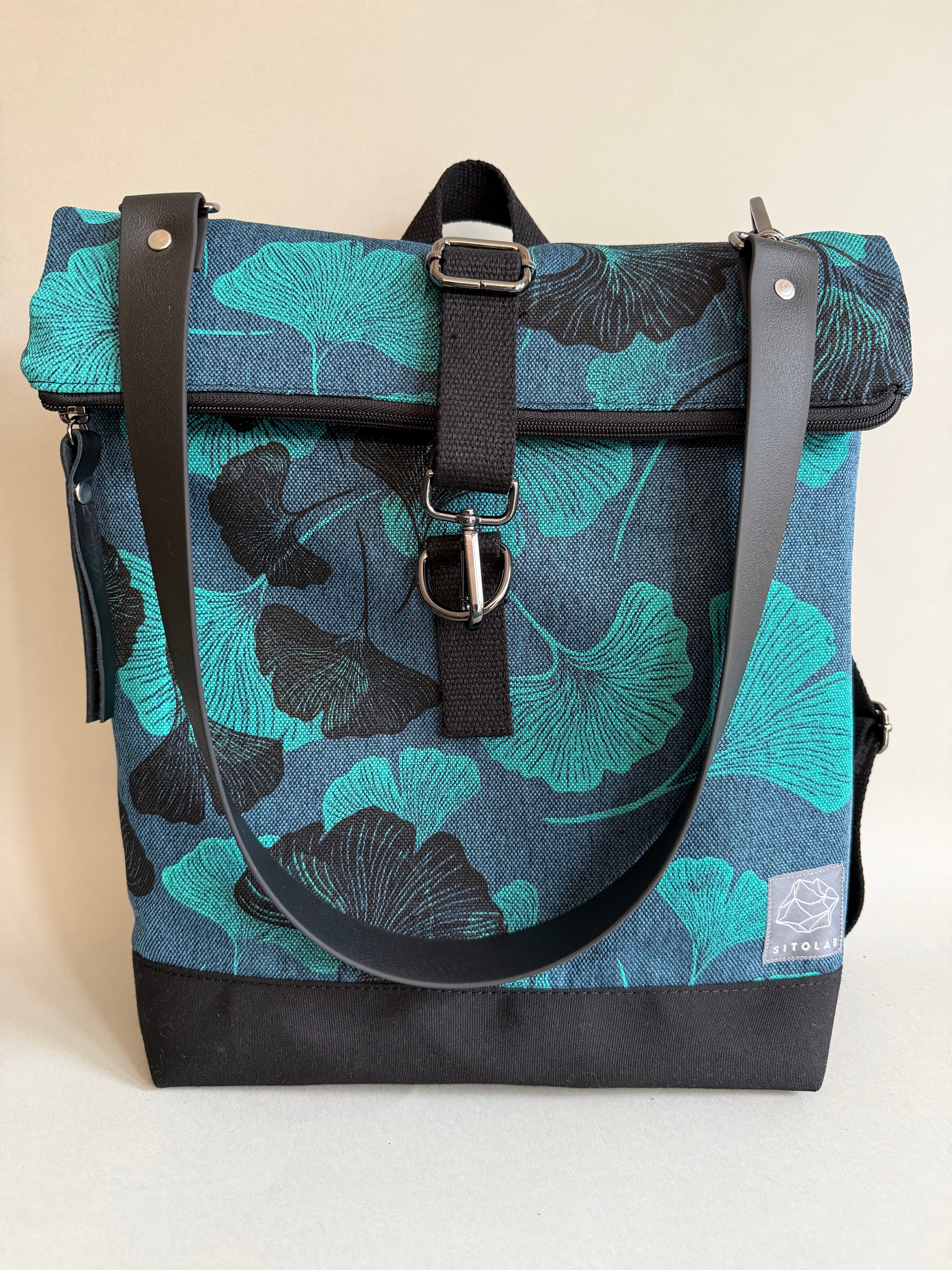 SITOLAB BLUE BLACK&GREEN GINKO BACKPACK