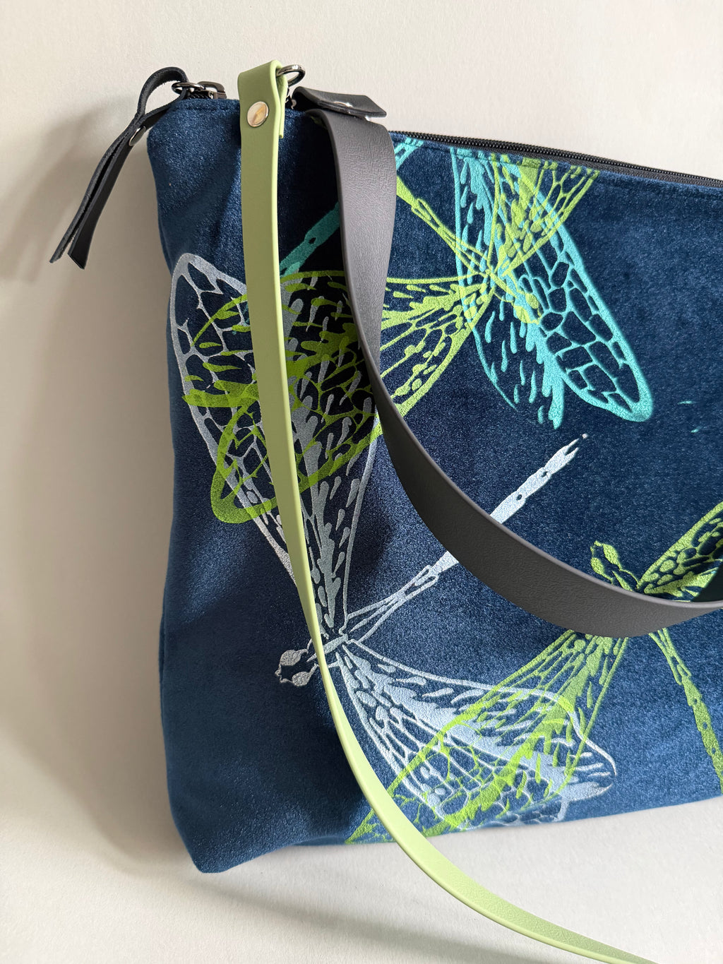 SITOLAB VELVET DARK BLUE BAG WITH INSECTS PRINT III
