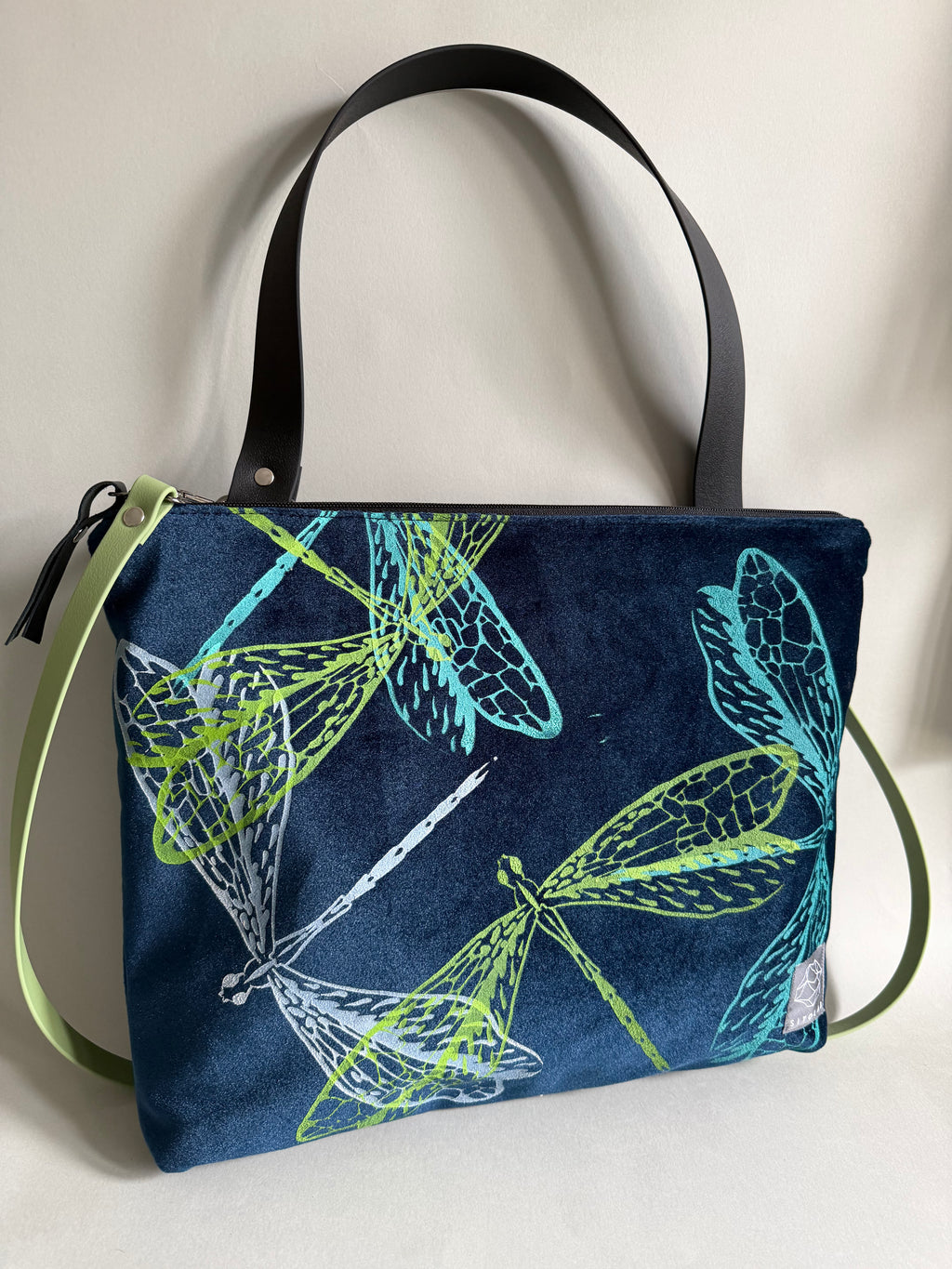 SITOLAB VELVET DARK BLUE BAG WITH INSECTS PRINT III