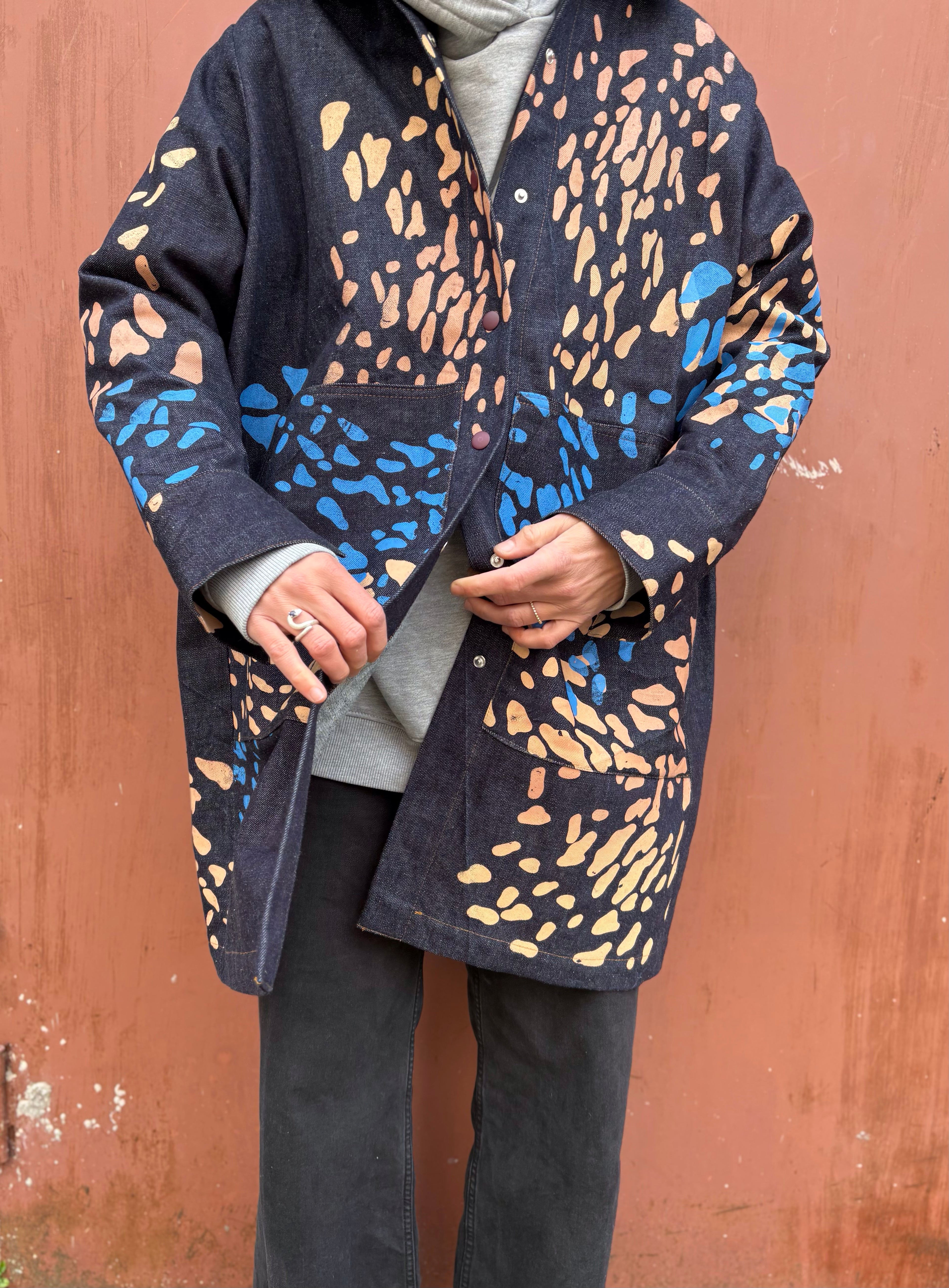 SITOLAB DENIM JACKET WITH FRECKLE PRINT