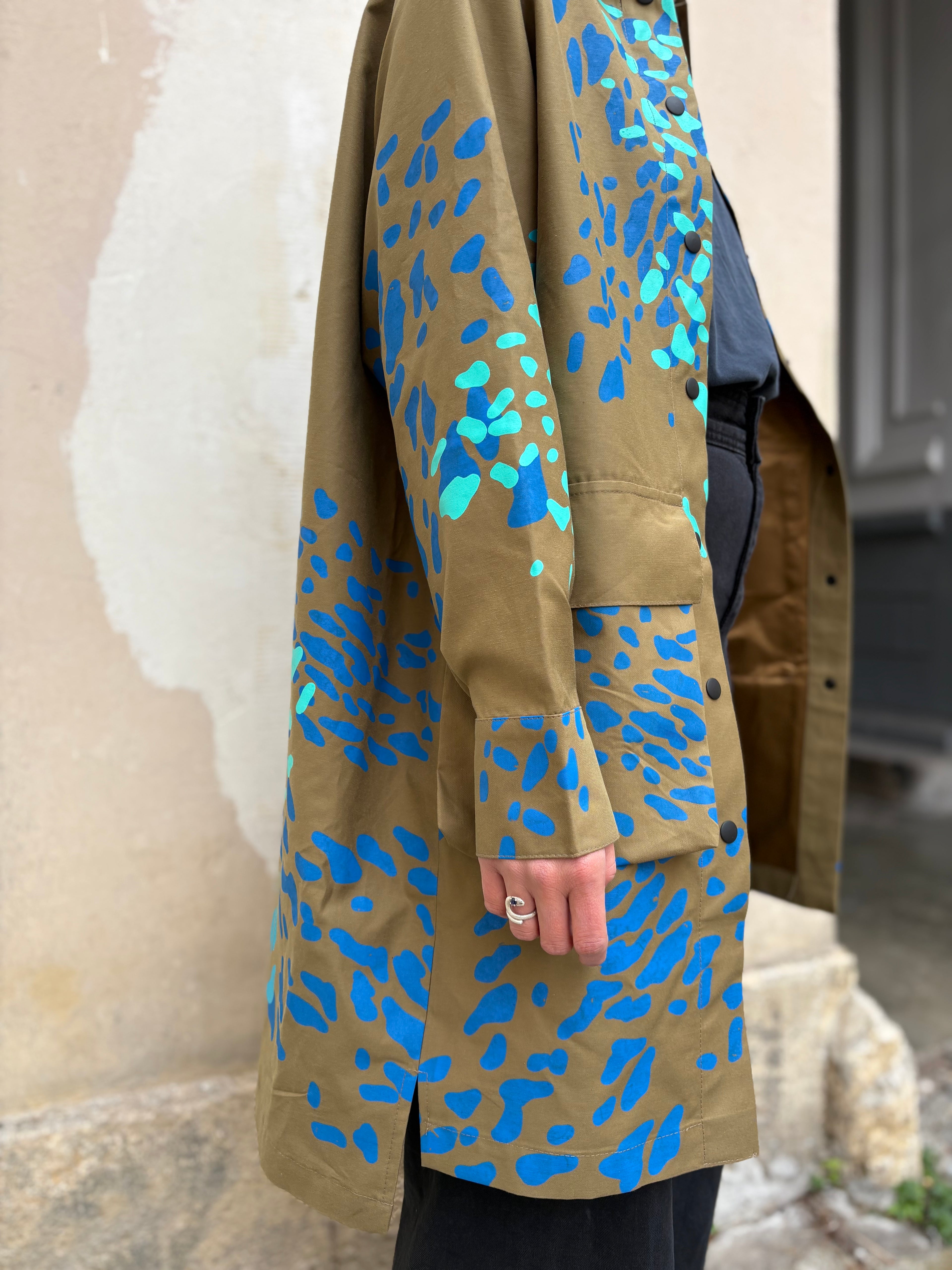 SITOLAB OLIVE JACKET WITH FRECKLE PRINT