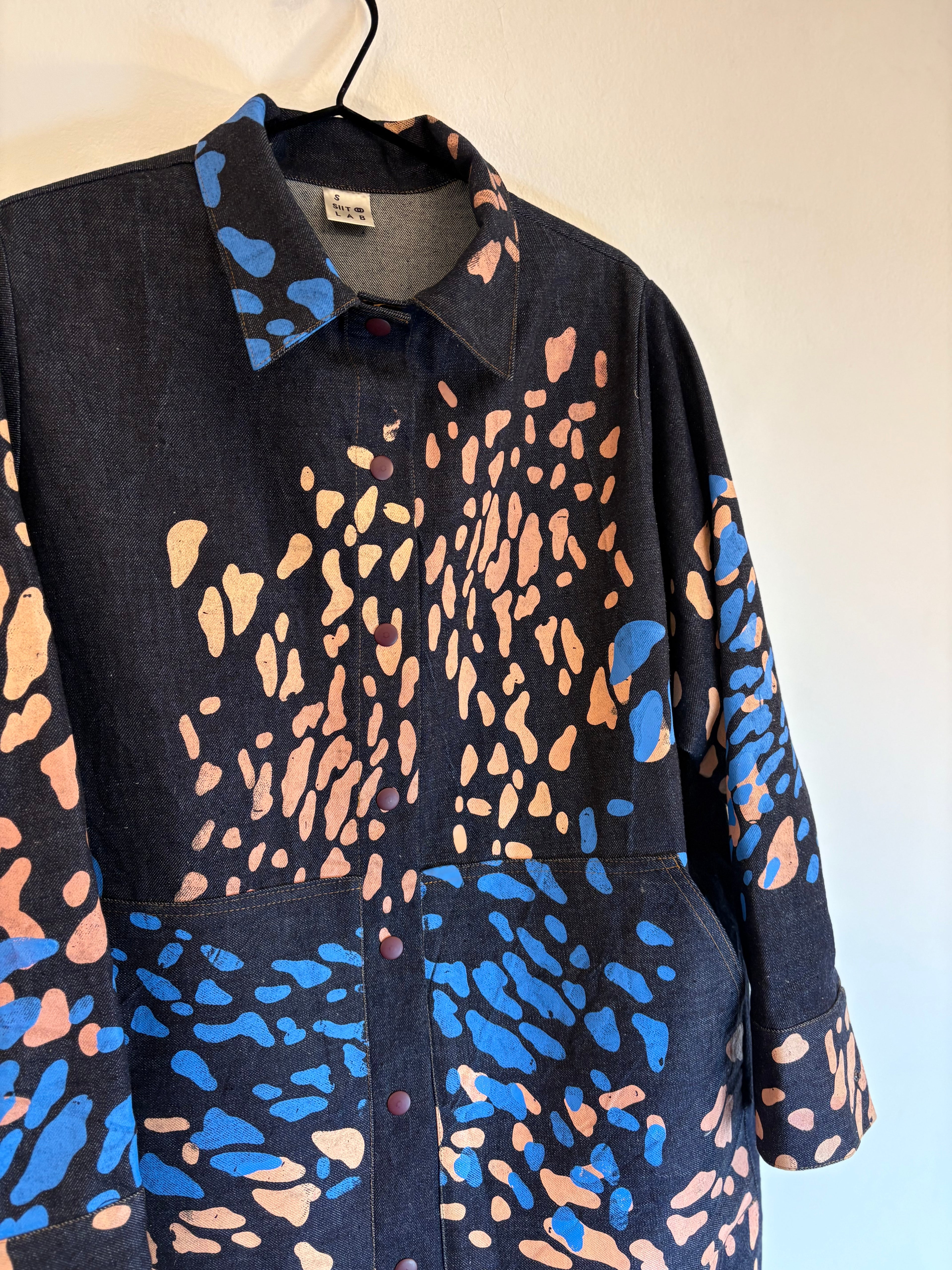 SITOLAB DENIM JACKET WITH FRECKLE PRINT