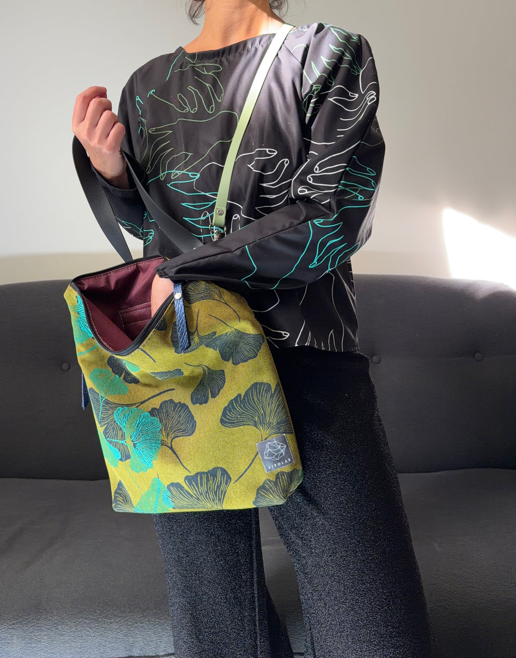 SITOLAB SQUARE GREEN GINKO BAG